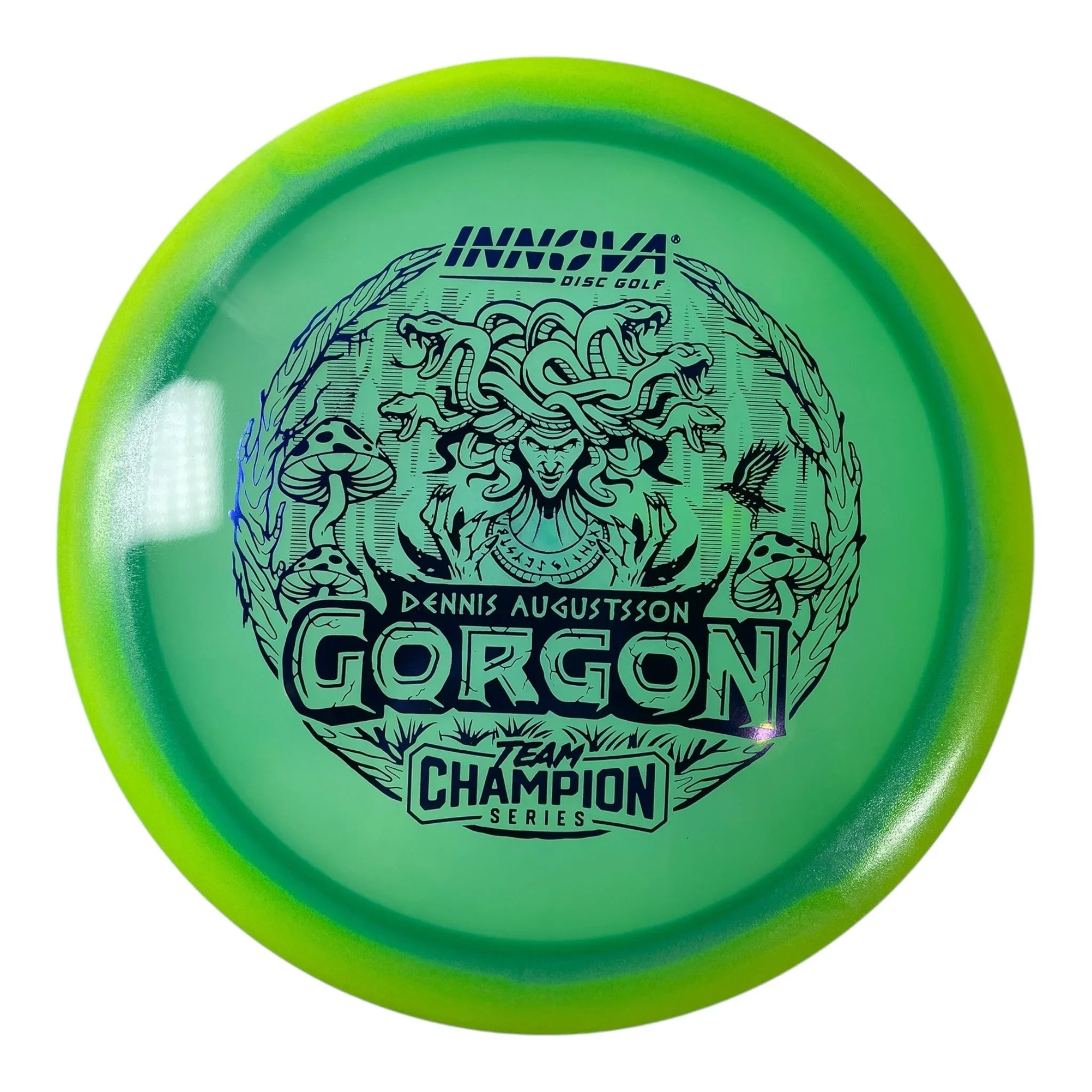 Innova Champion Discs Gorgon | Glow Halo Champion | Green/Blue 173 - 175g (Dennis Augustsson) Disc Golf