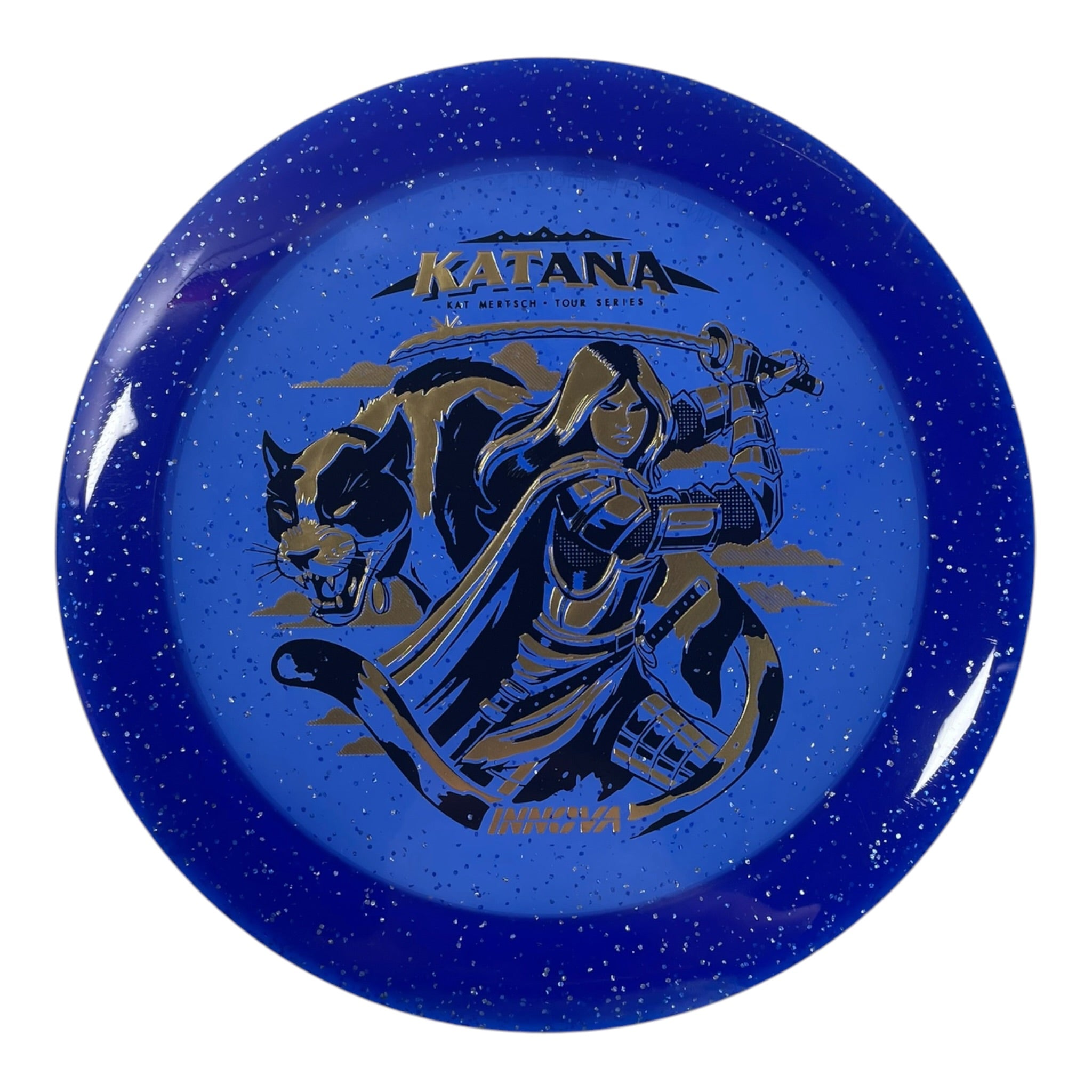 Innova Champion Discs Katana | Metal Flake Champion | Blue/Gold 171g (Kat Mertsch) Disc Golf