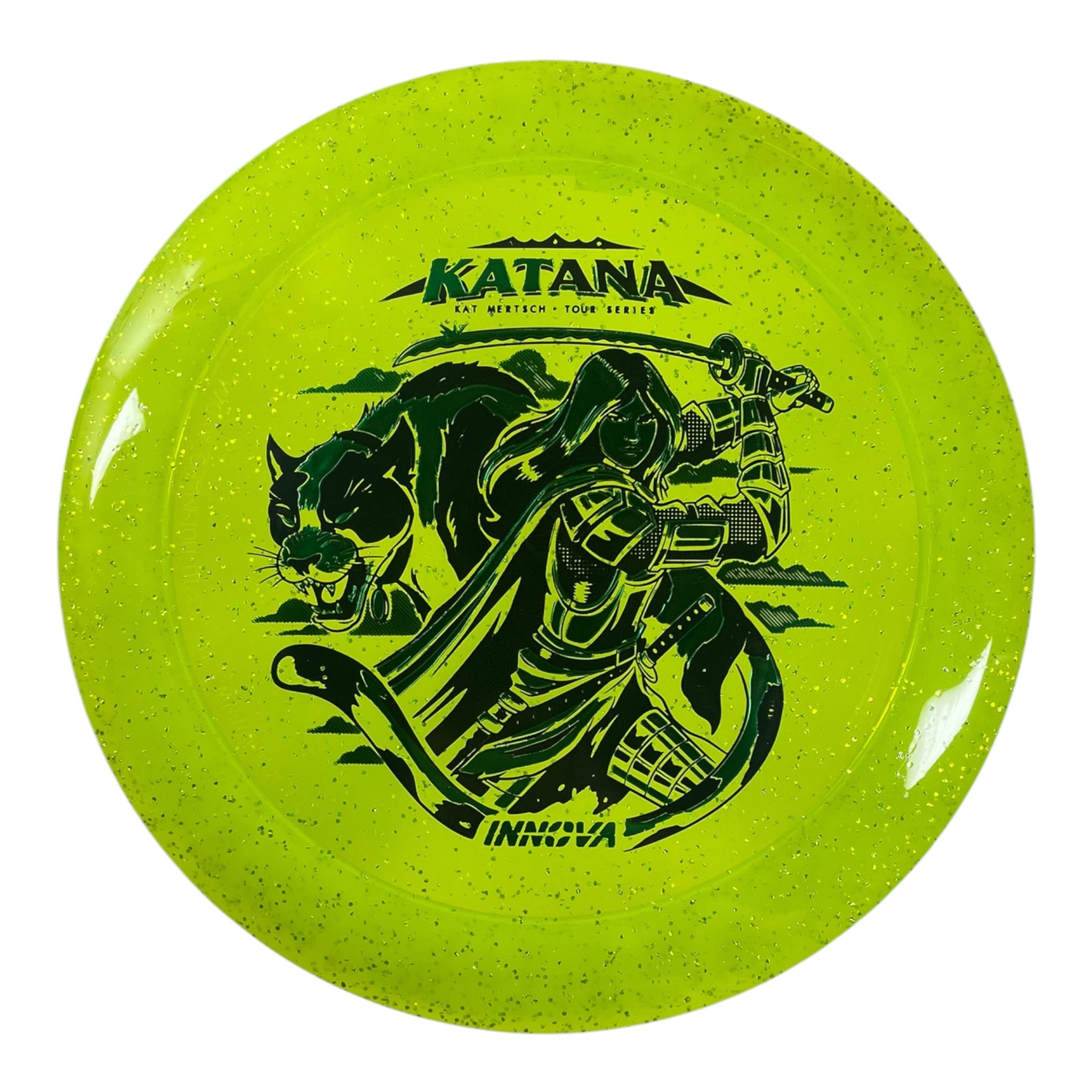 Innova Champion Discs Katana | Metal Flake Champion | Yellow/Green 171g (Kat Mertsch) Disc Golf