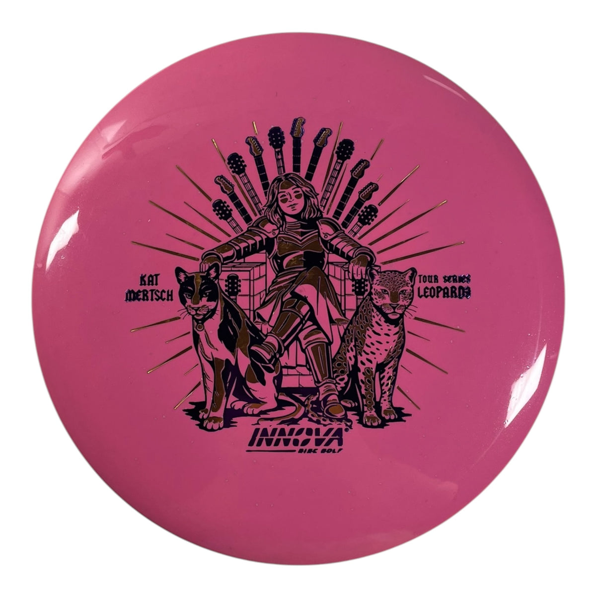Innova Champion Discs Leopard3 | Metal Flake Star | Pink/Bronze 172g (Kat Mertsch) Disc Golf