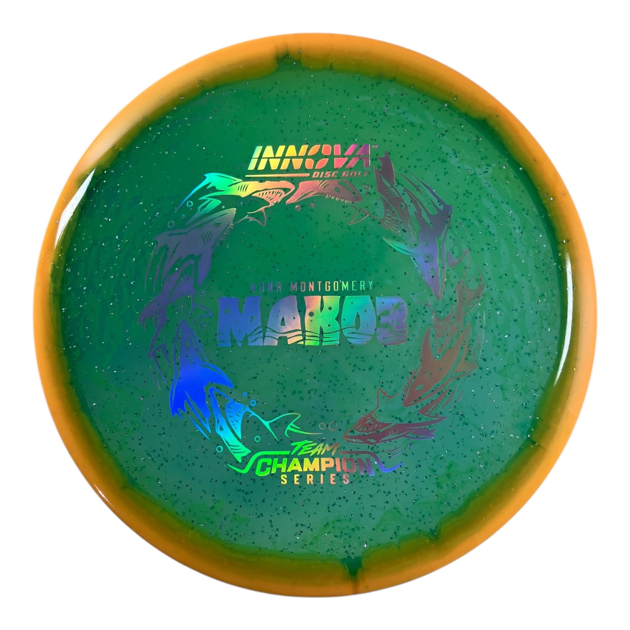 Innova Champion Discs Mako3 | Metalflake Halo Champion | Orange/Holo 180g (Kona Montgomery) Disc Golf
