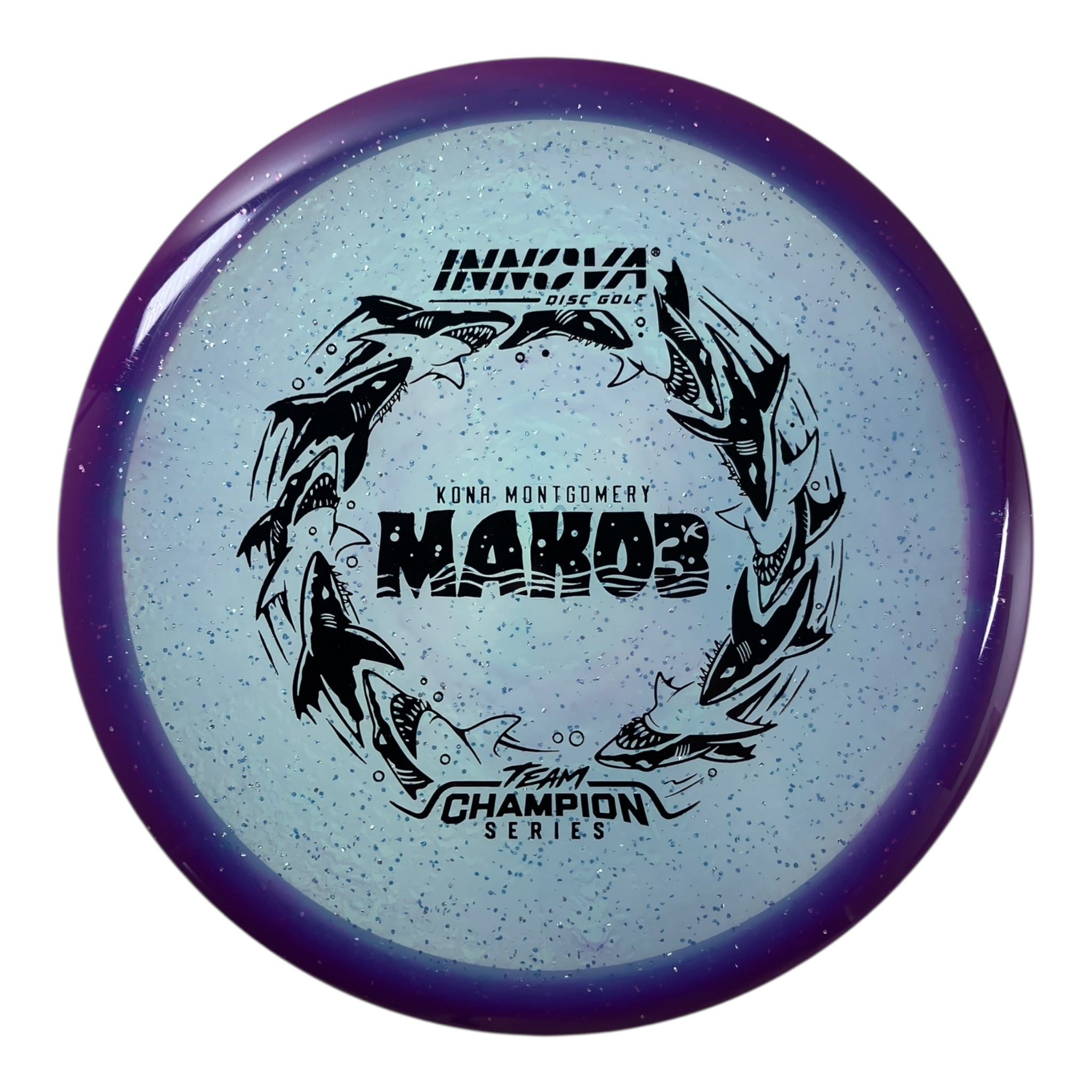 Innova Champion Discs Mako3 | Metalflake Halo Champion | Purple/Black 180g (Kona Montgomery) Disc Golf