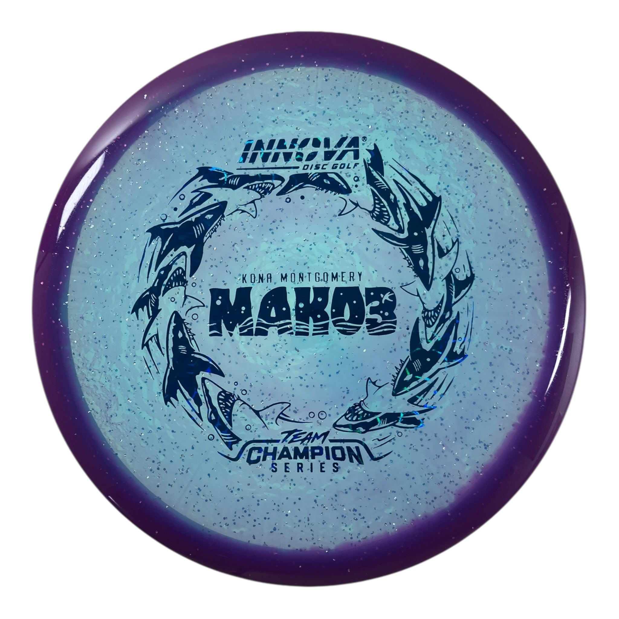 Innova Champion Discs Mako3 | Metalflake Halo Champion | Purple/Blue 180g (Kona Montgomery) Disc Golf