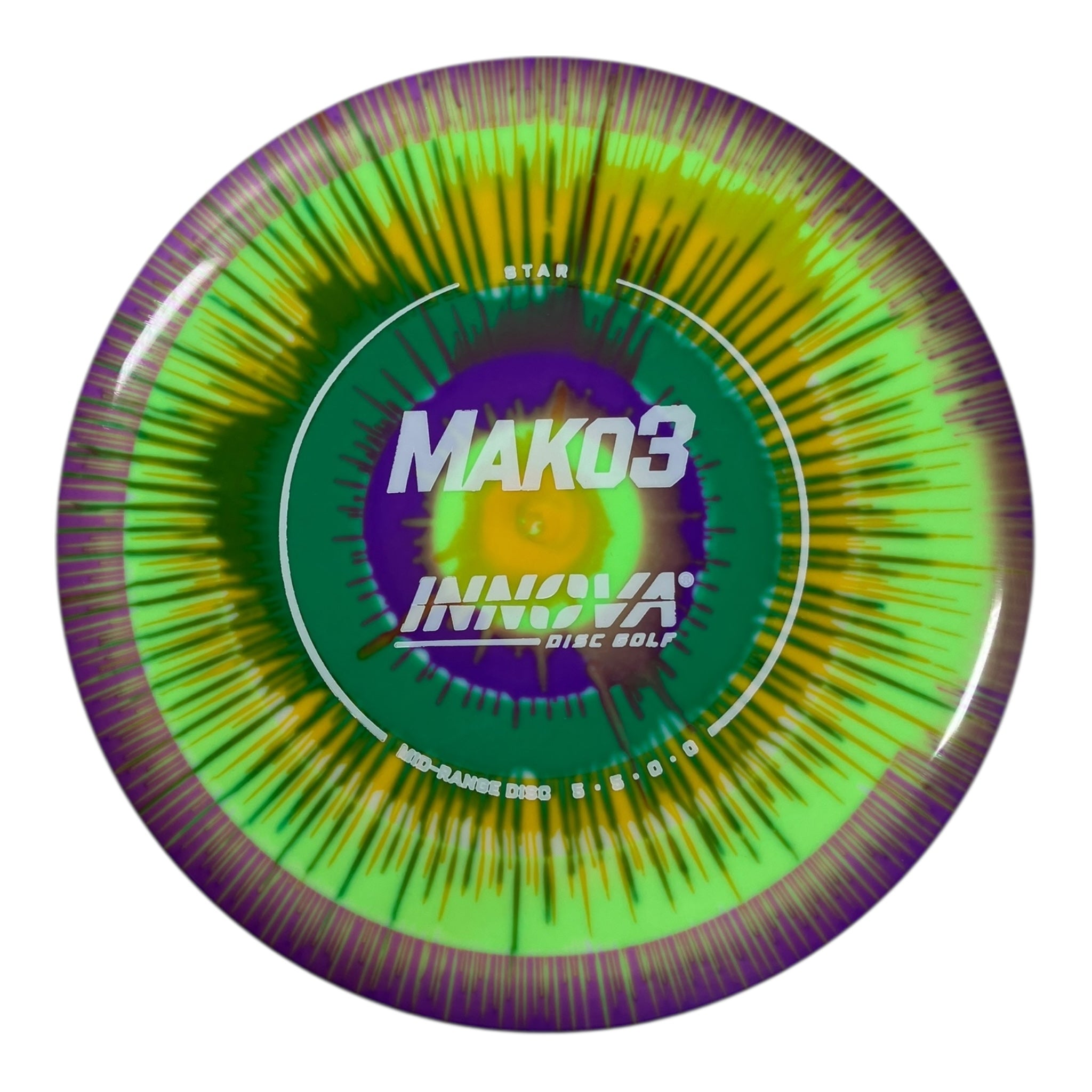 Innova Champion Discs Mako3 | Star I-Dye | Green/Purple 175g Disc Golf
