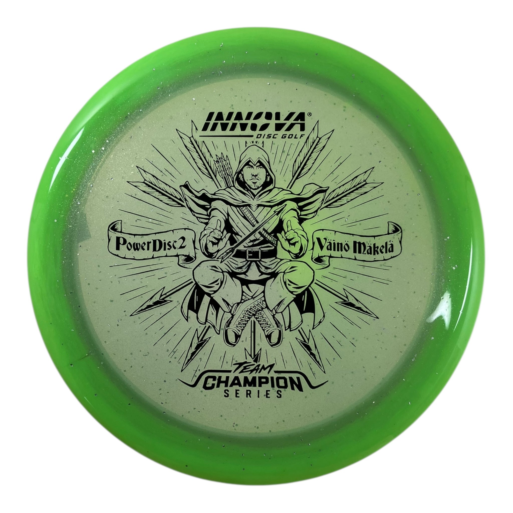 Innova Champion Discs Power Disc2 | Moondust Halo Champion | Green/Black 175g (Vaino Makela) Disc Golf