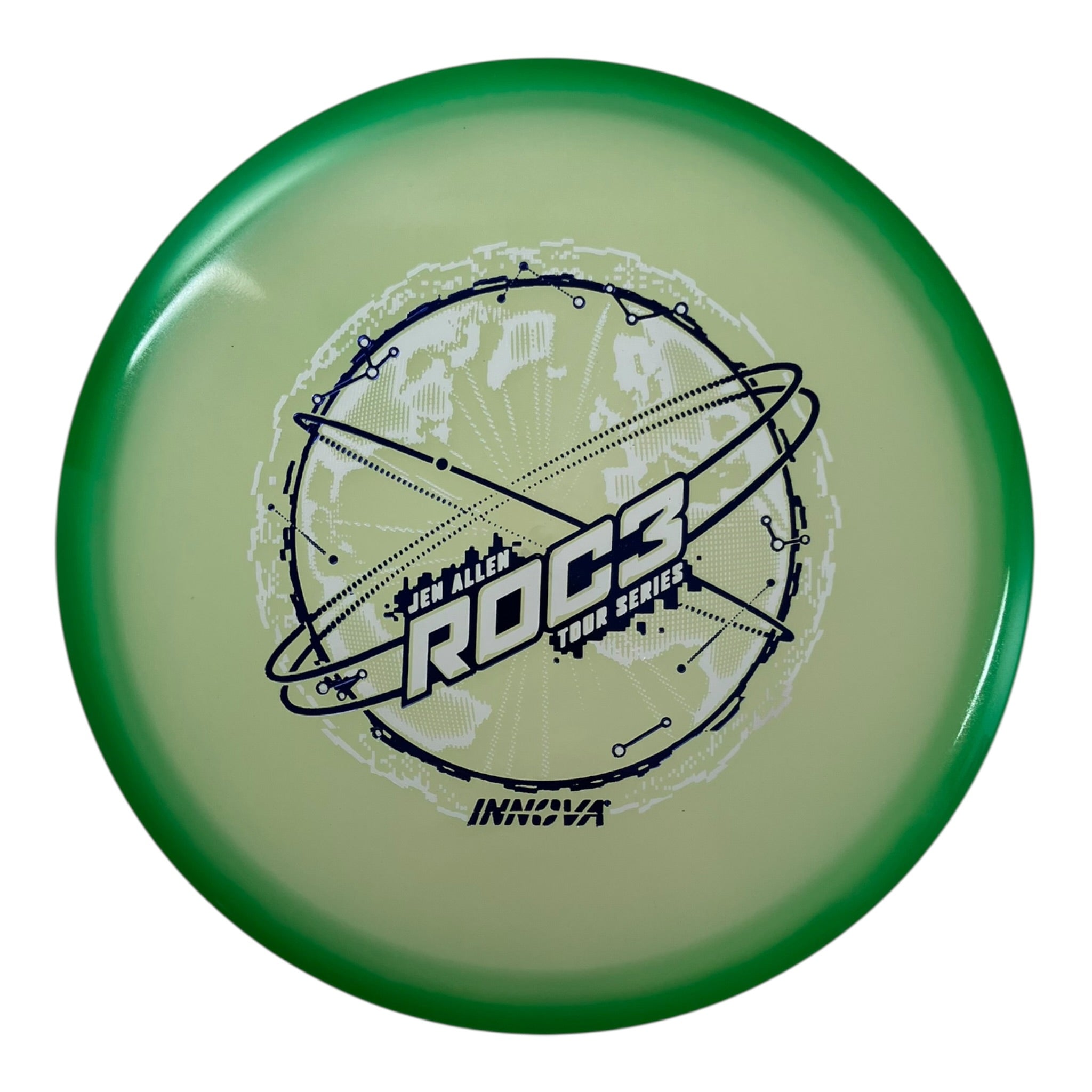 Innova Champion Discs Roc3 | Proto Glow Halo Champion | Green/Blue 180g (Jen Allen) Disc Golf