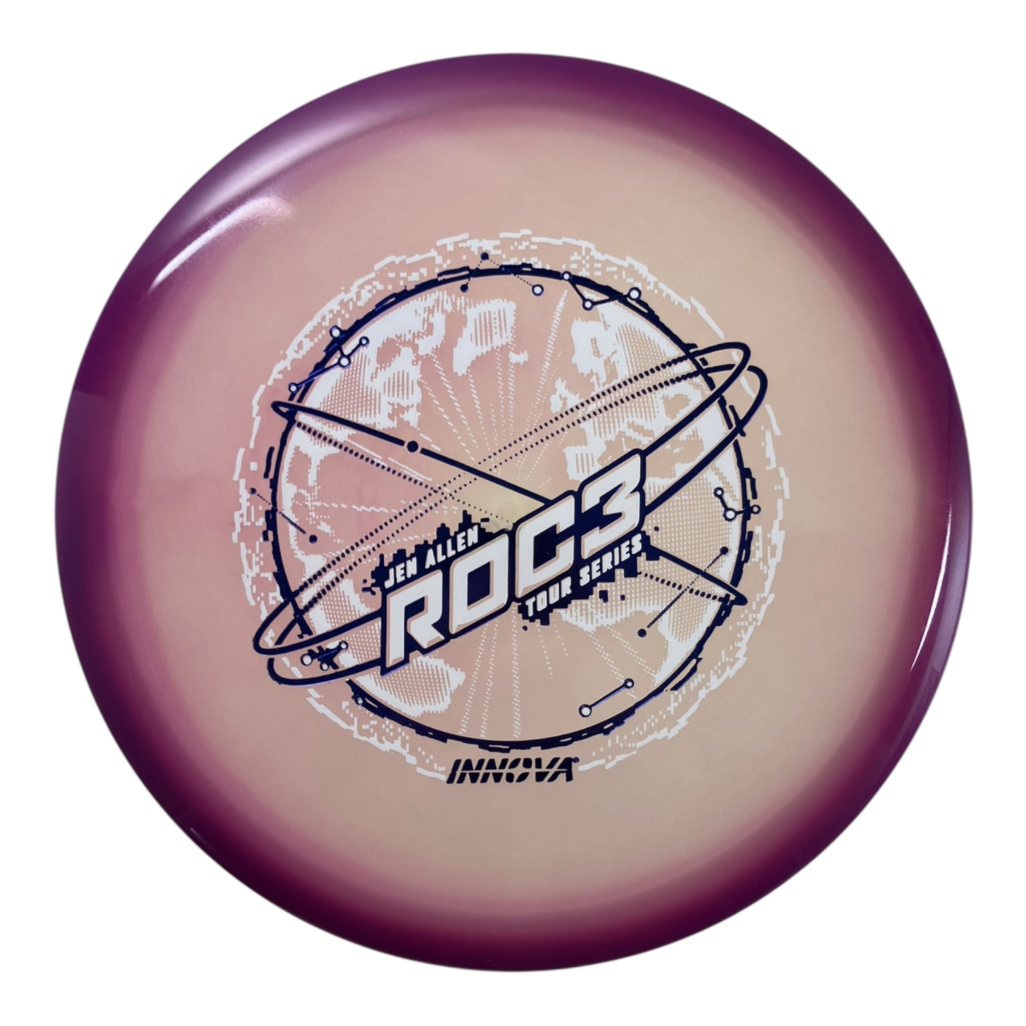 Innova Champion Discs Roc3 | Proto Glow Halo Champion | Purple/White 180g (Jen Allen) Disc Golf
