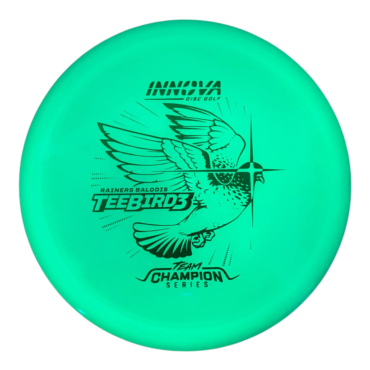 Innova Champion Discs Teebird3 | Proto Glow Champion | Blue/Green 174g (Rainers Balodis) Disc Golf