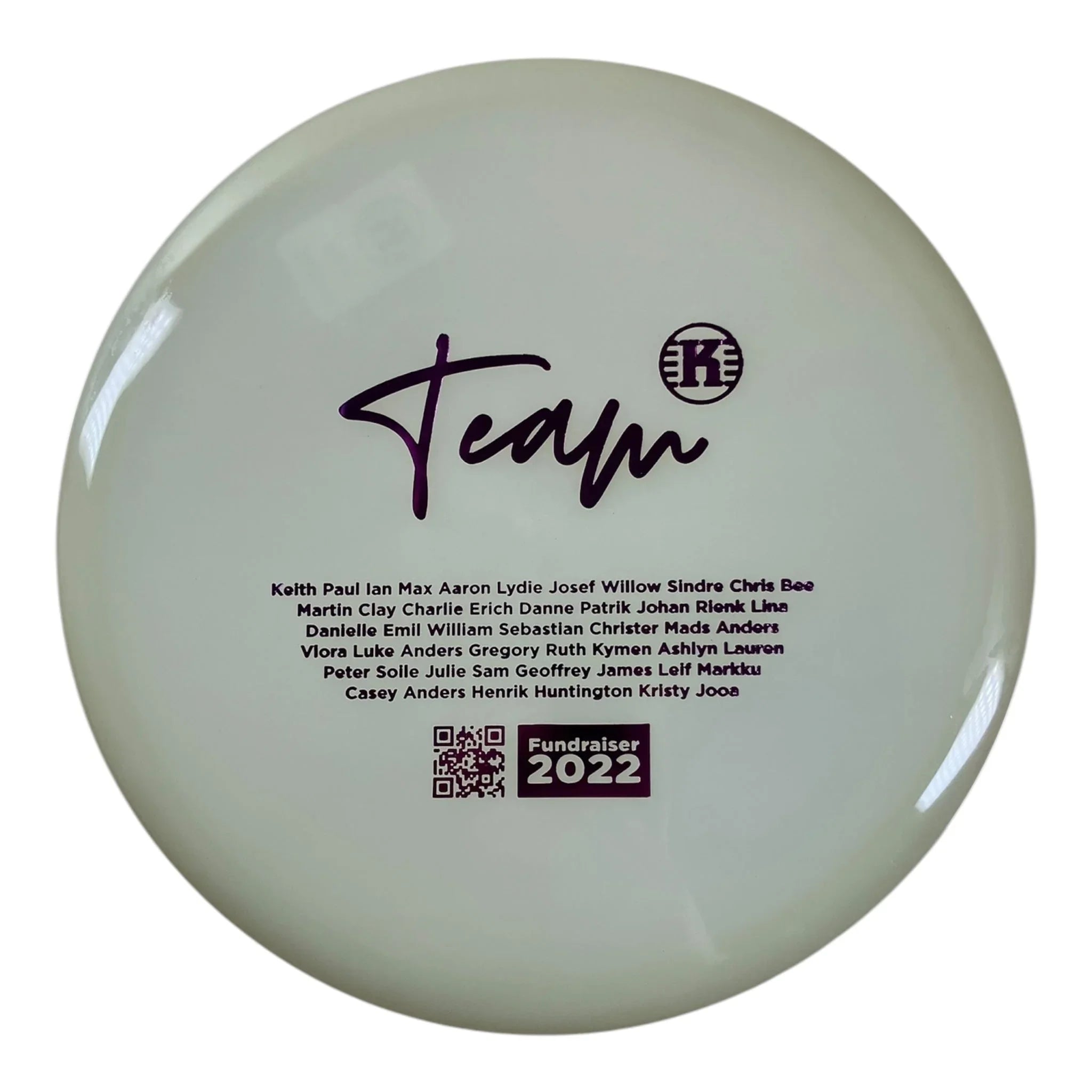 Kastaplast Jarn | K1 Glow | Glow/Purple 175 - 176g (2022 Fundraiser) Disc Golf