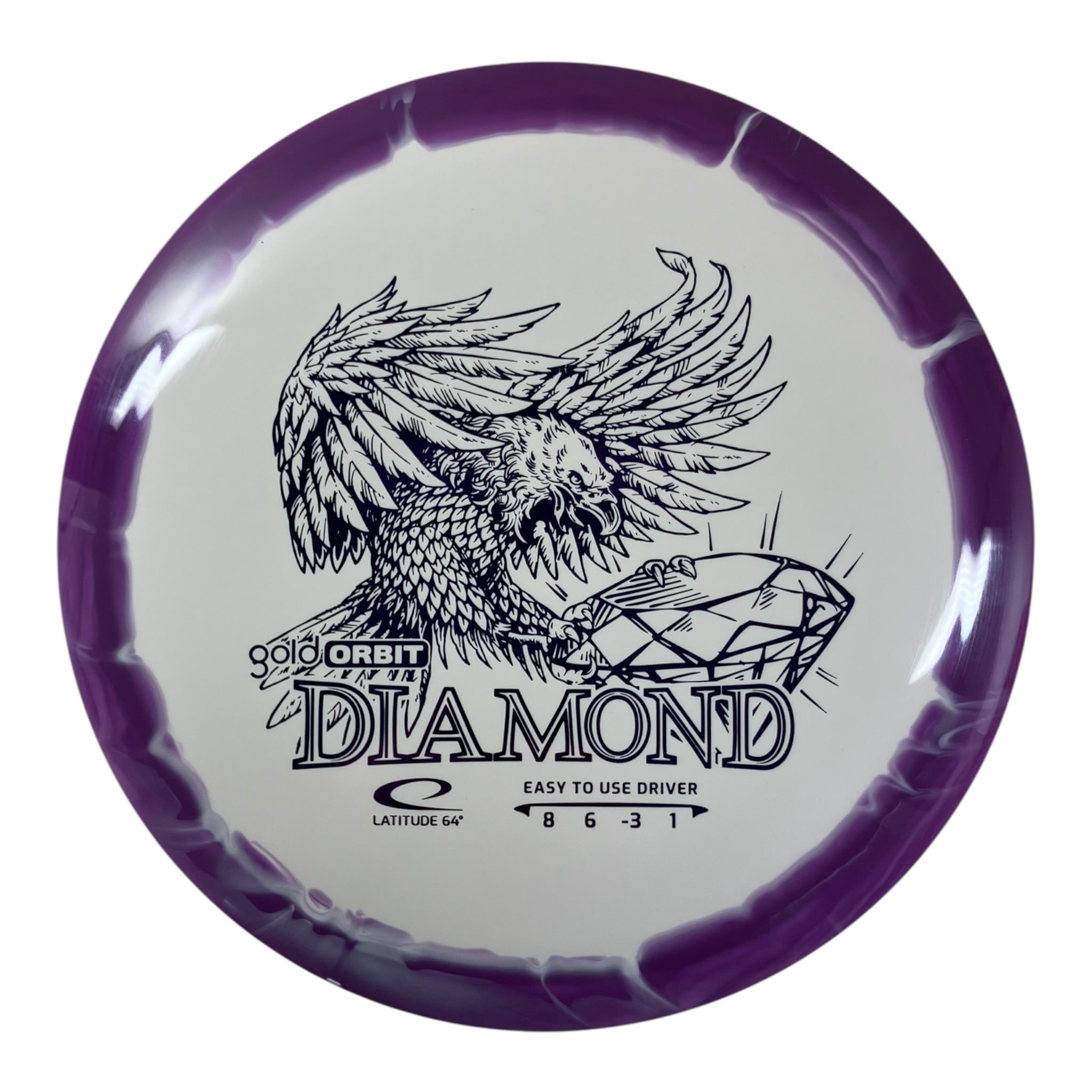 Latitude 64 Diamond | Gold Orbit | White/Purple 158g Disc Golf