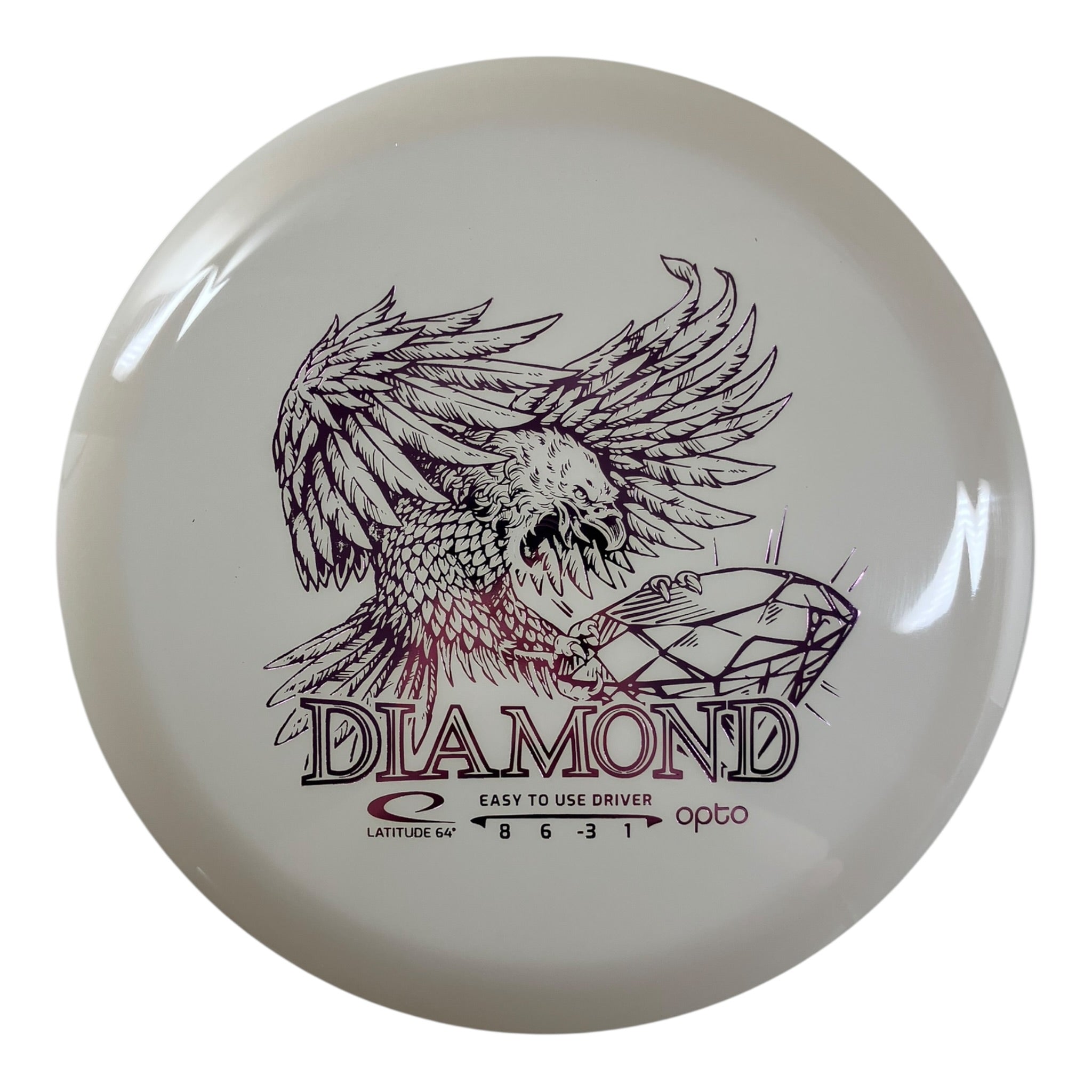 Latitude 64 Diamond | Opto | White/Purple 154g Disc Golf