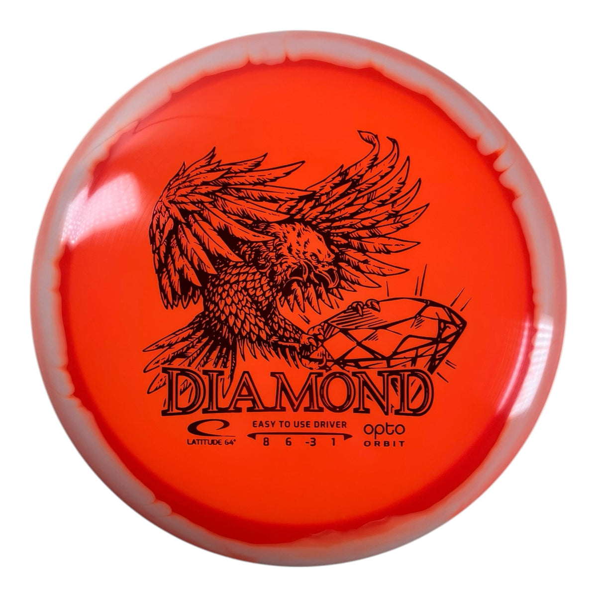 Latitude 64 Diamond | Opto Orbit | Orange/Red 156g Disc Golf