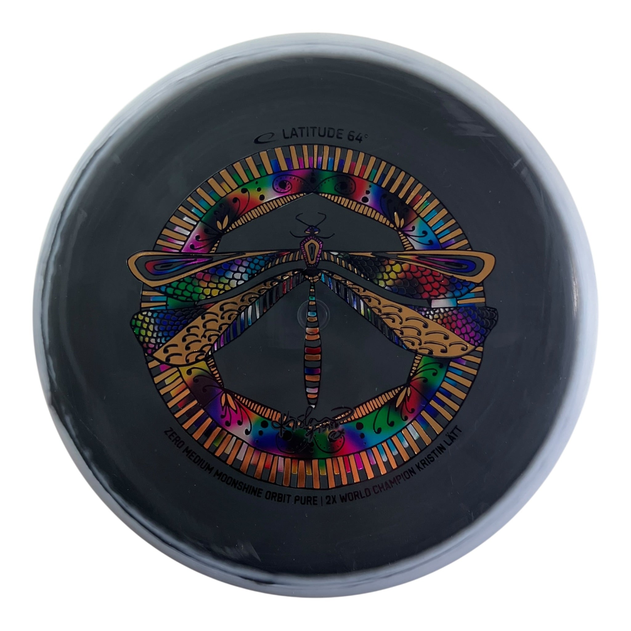 Latitude 64 Pure | Zero Medium Moonshine Orbit | Black/White/Rainbow 173g (Kristin Latt) Disc Golf