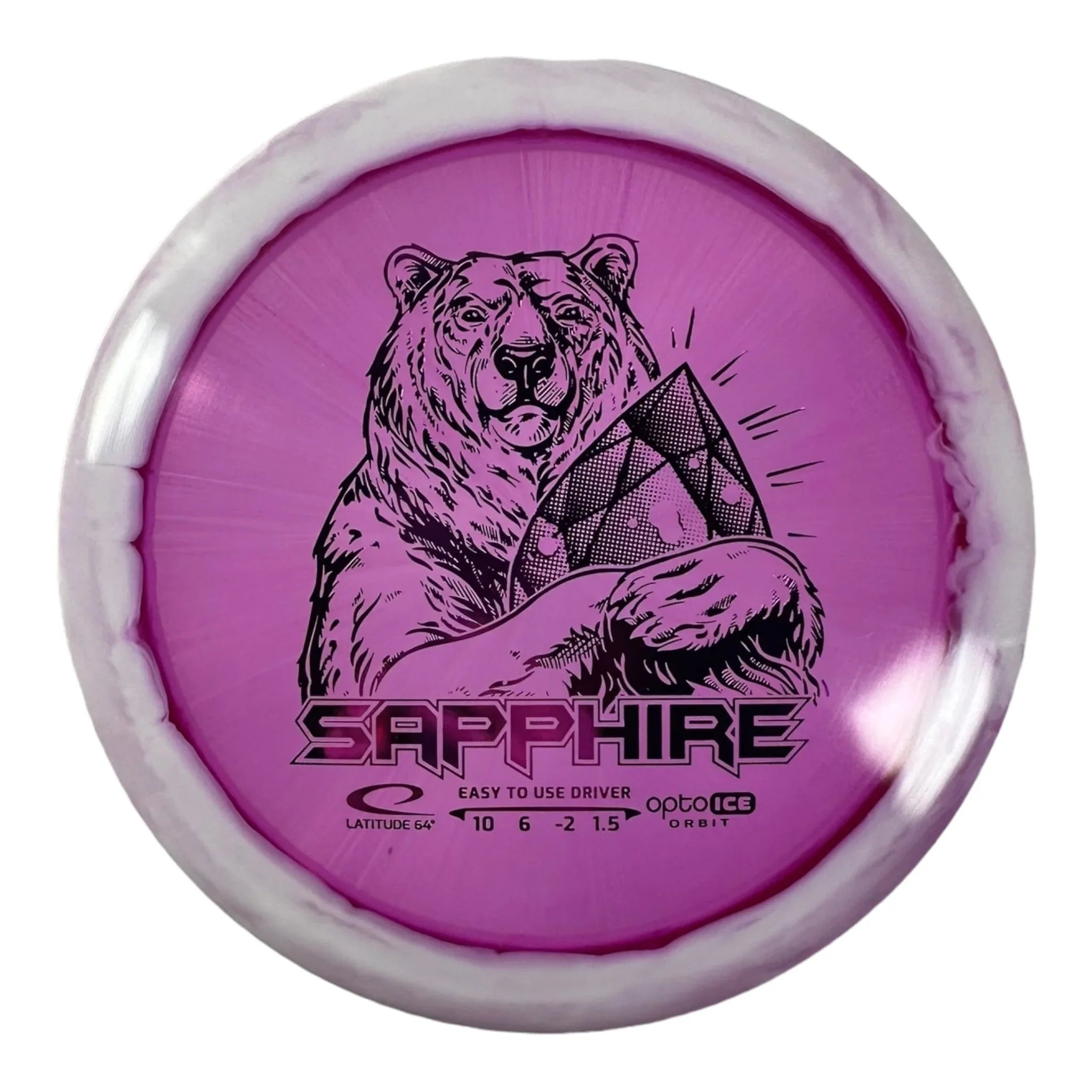 Latitude 64 Sapphire | Opto - Ice Orbit | Purple/Purple 162g Disc Golf
