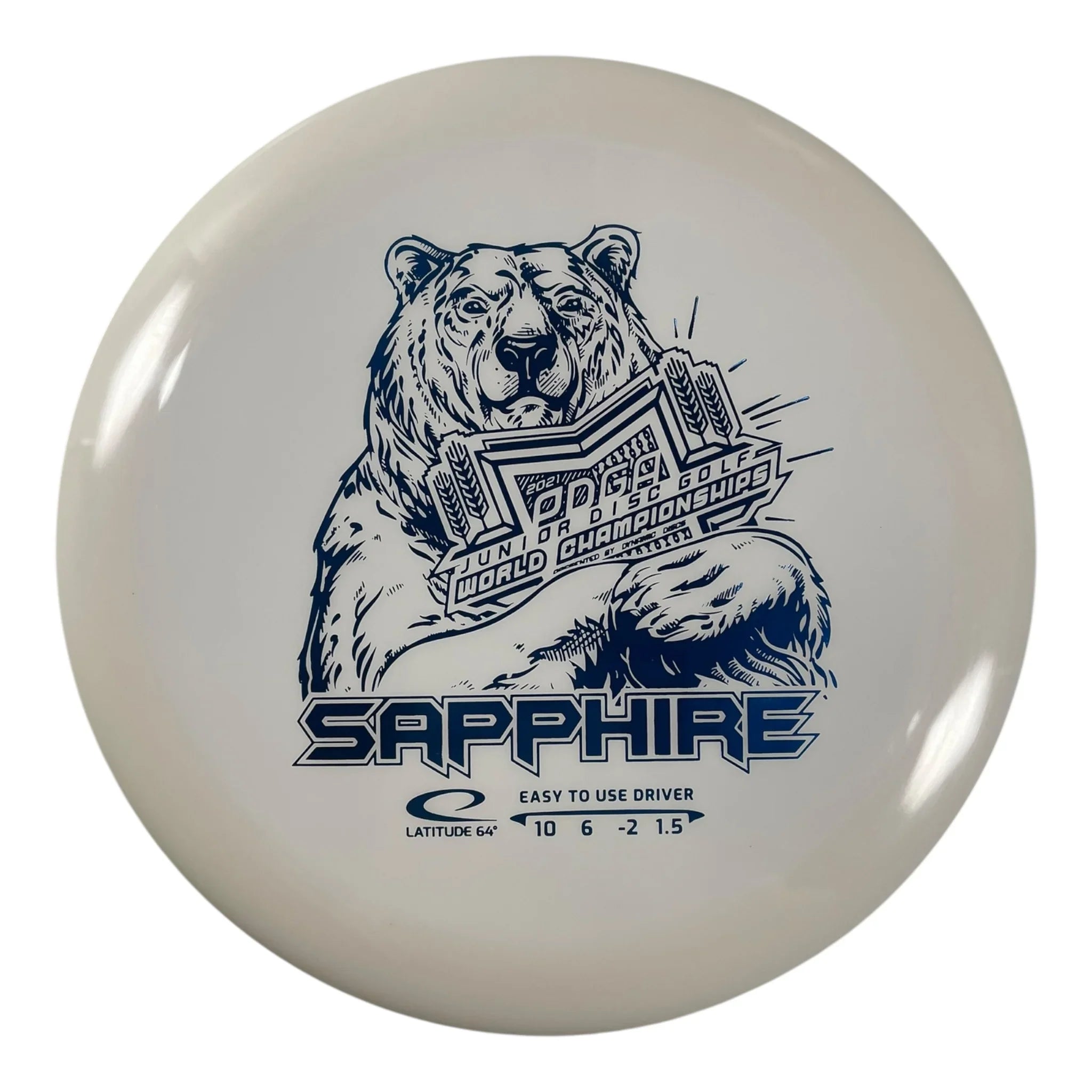 Latitude 64 Sapphire | Opto | White/Blue 162g (2021 Junior Worlds) Disc Golf