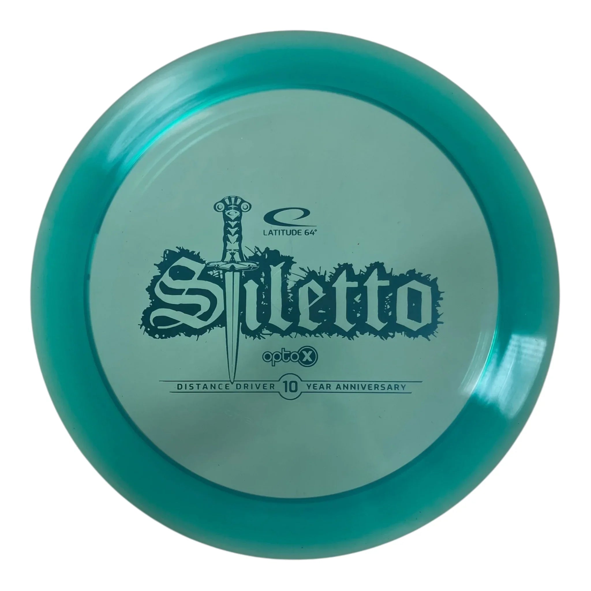 Latitude 64 Stiletto | Opto X | Blue/Blue 174g (10 year anniversary) Disc Golf