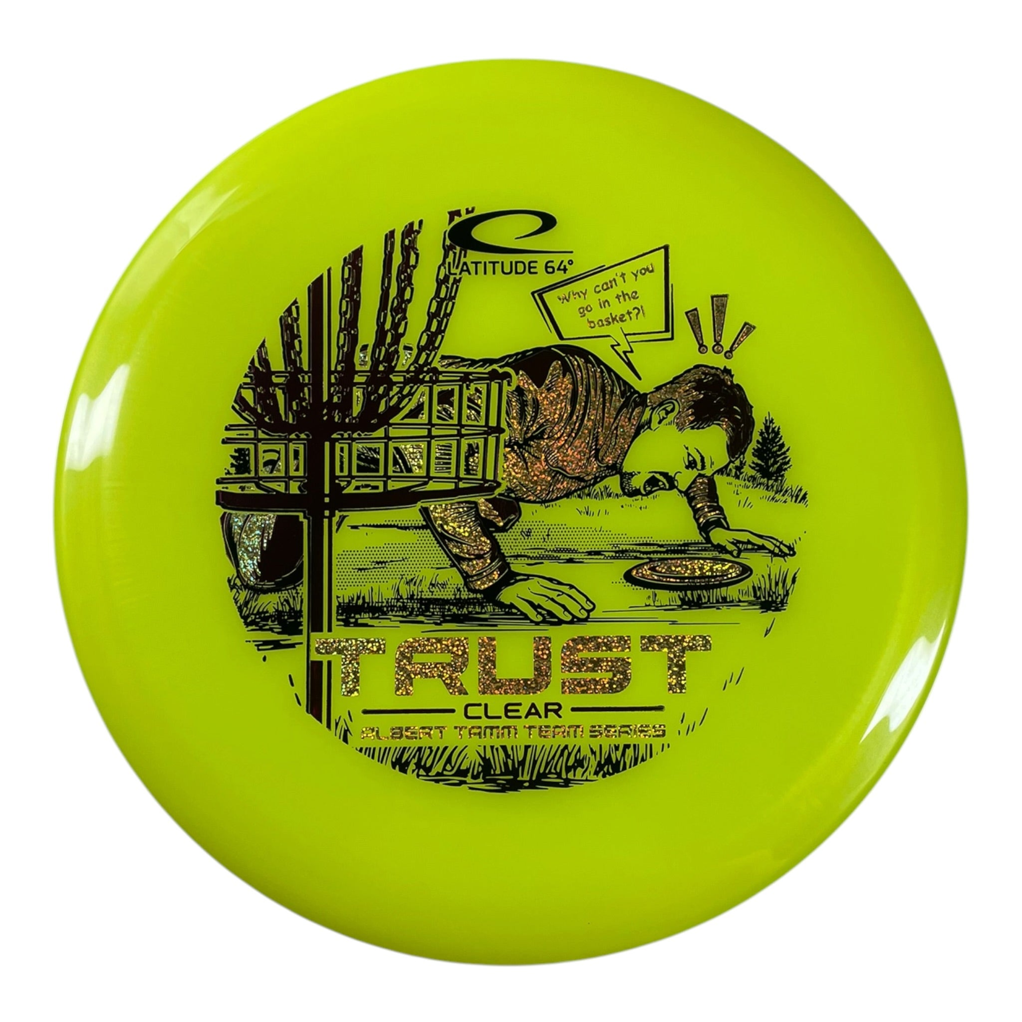 Latitude 64 Trust | Clear | Yellow/Pink/Sparkle 176g (Albert Tamm) Disc Golf