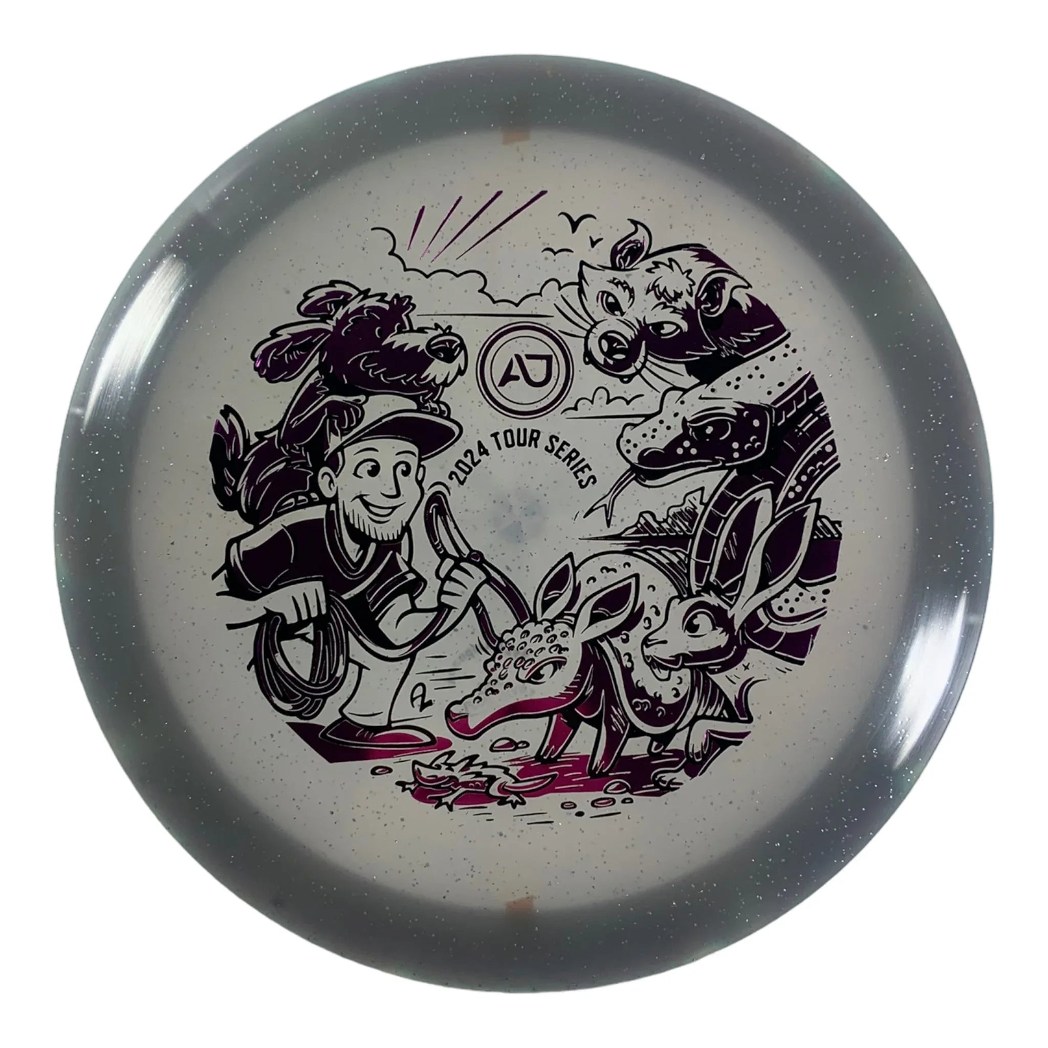 Lone Star Disc Wrangler | Founders Glow | Grey/Pink 174g (AJ Carey) Disc Golf