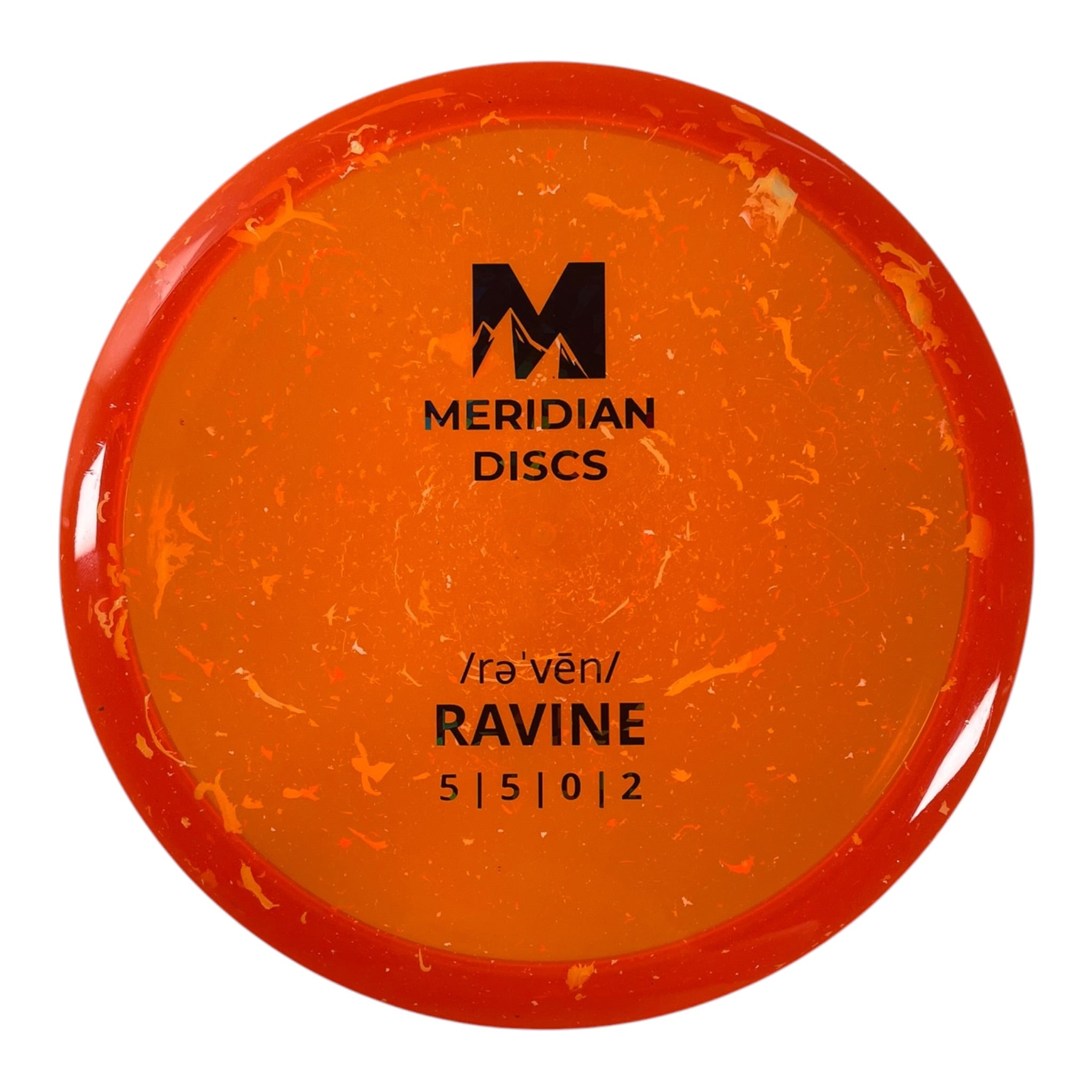 Meridian Discs Ravine | Marbled Clarus | Orange/Black Holo 179g Disc Golf