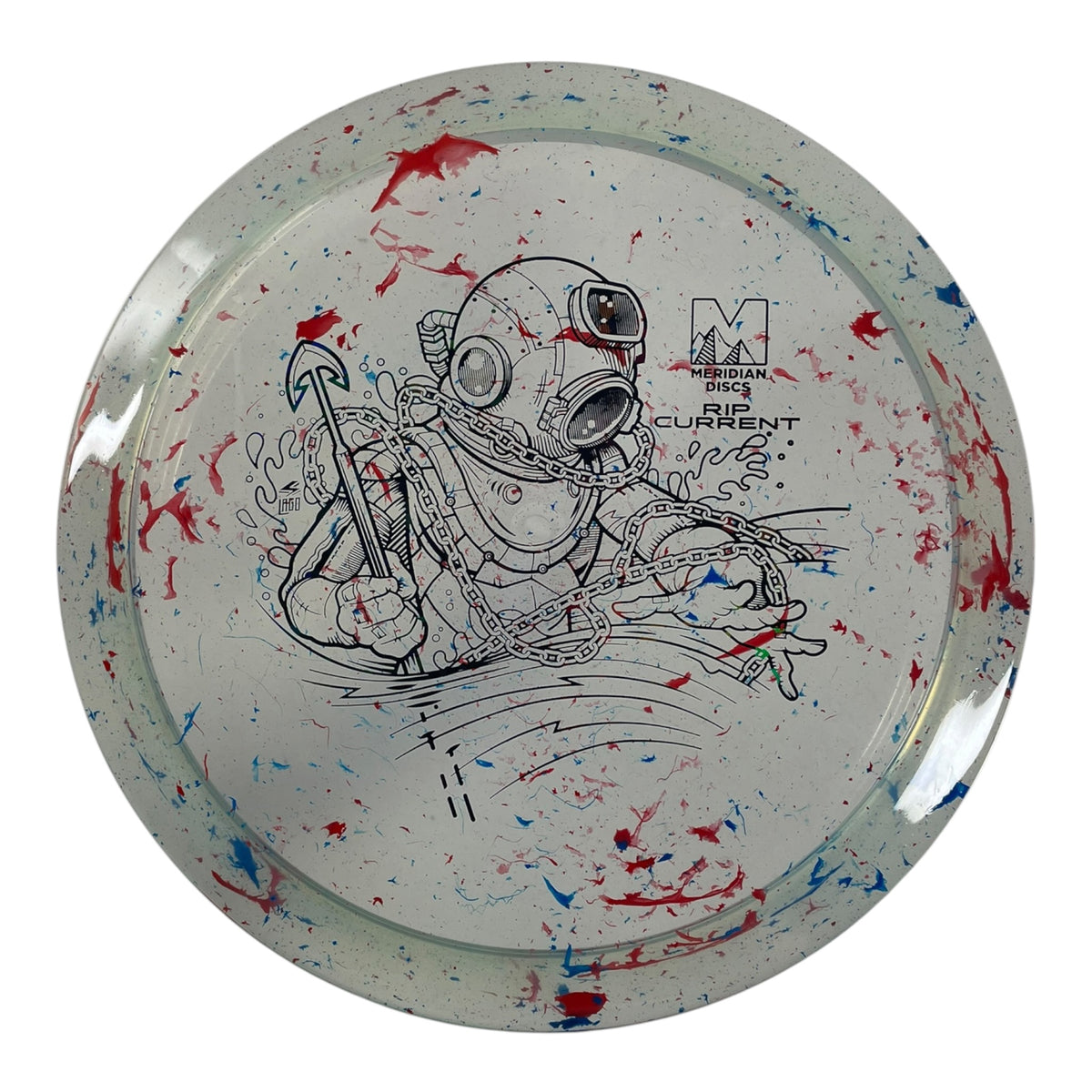 Meridian Discs Rip Current | Marbled Clarus | Clear/Black Holo 175g Disc Golf