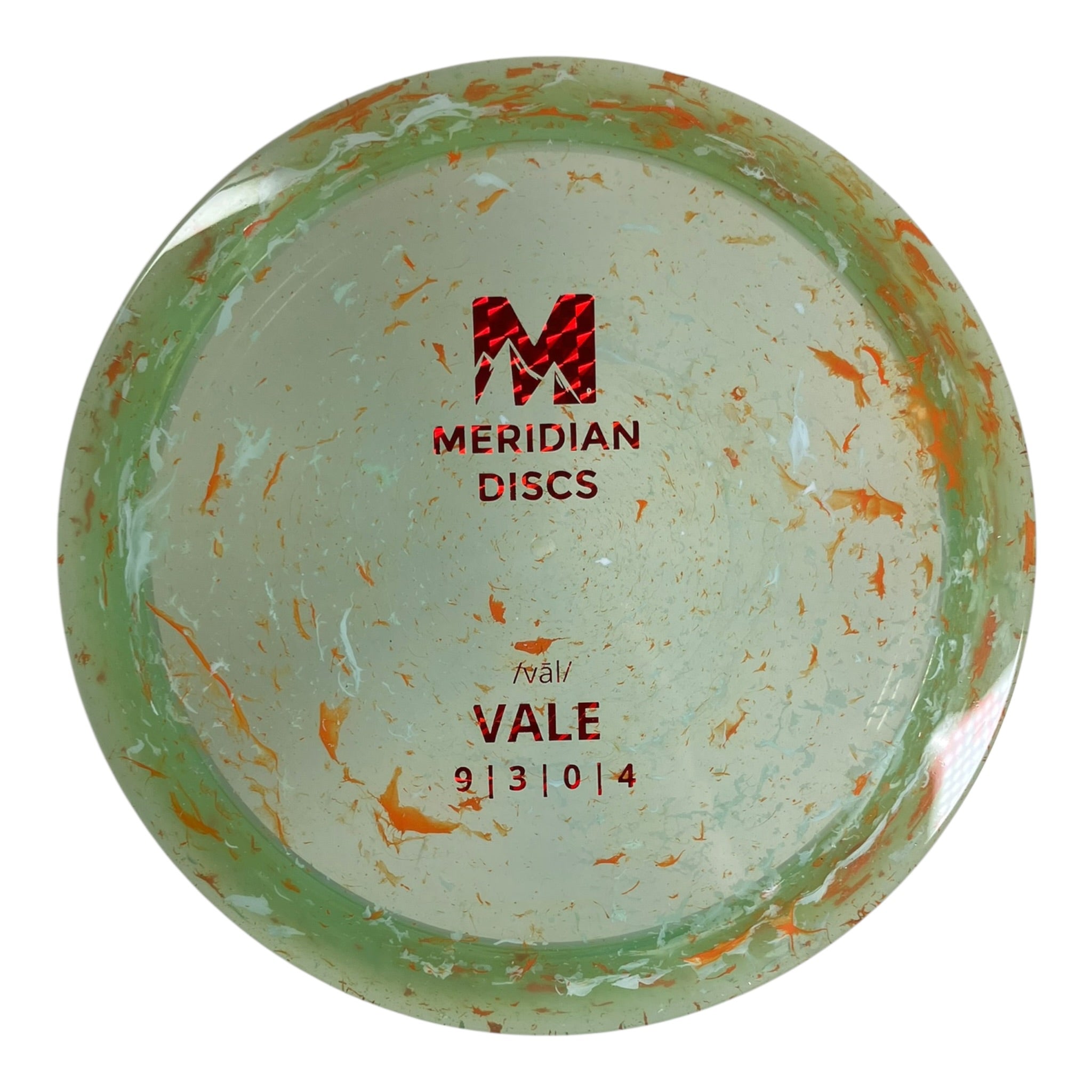 Meridian Discs Vale | Marbled Clarus | Green/Red 174g Disc Golf