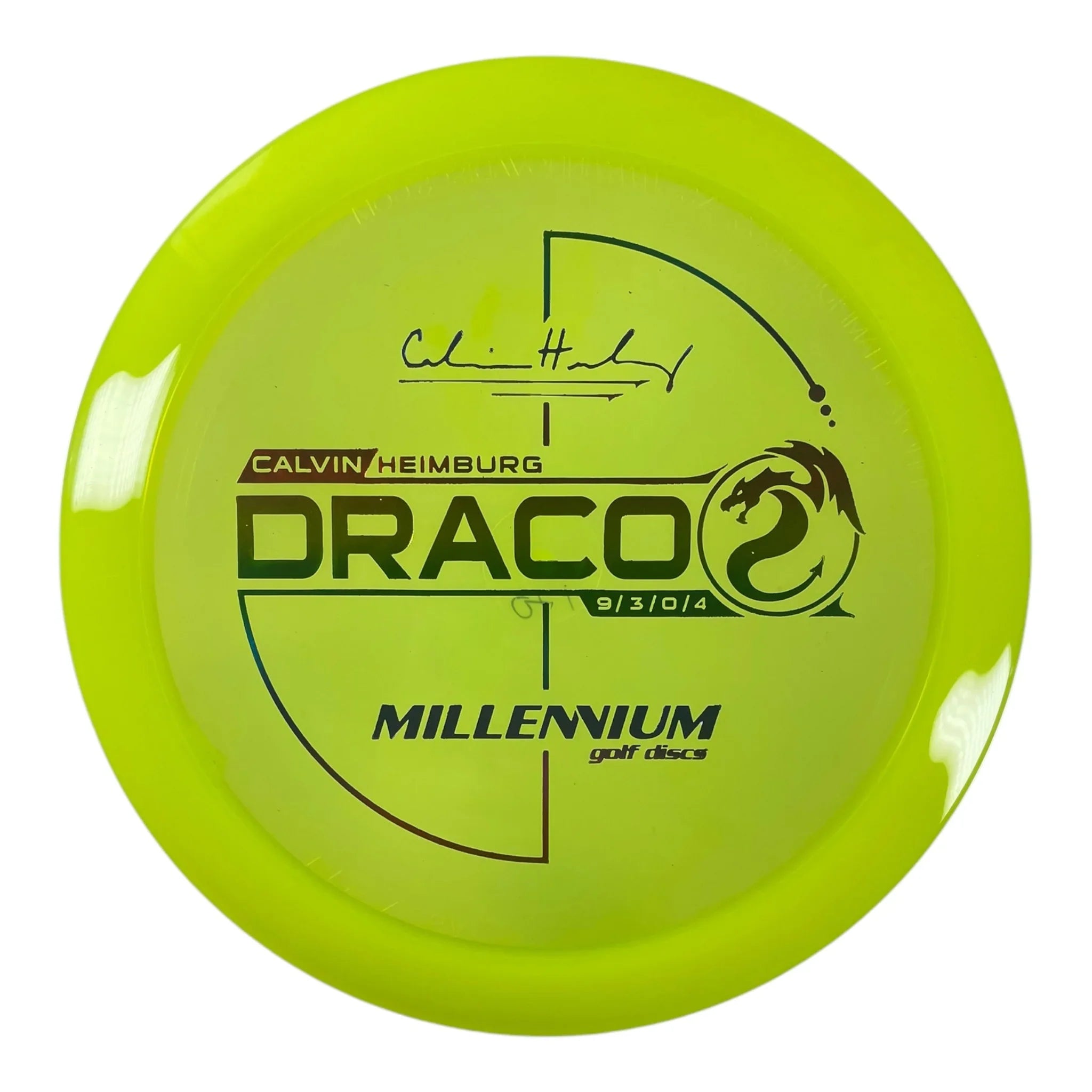 Millennium Golf Discs Draco | Quantum | Yellow/Rainbow 170-171g (Calvin Heimburg) Disc Golf