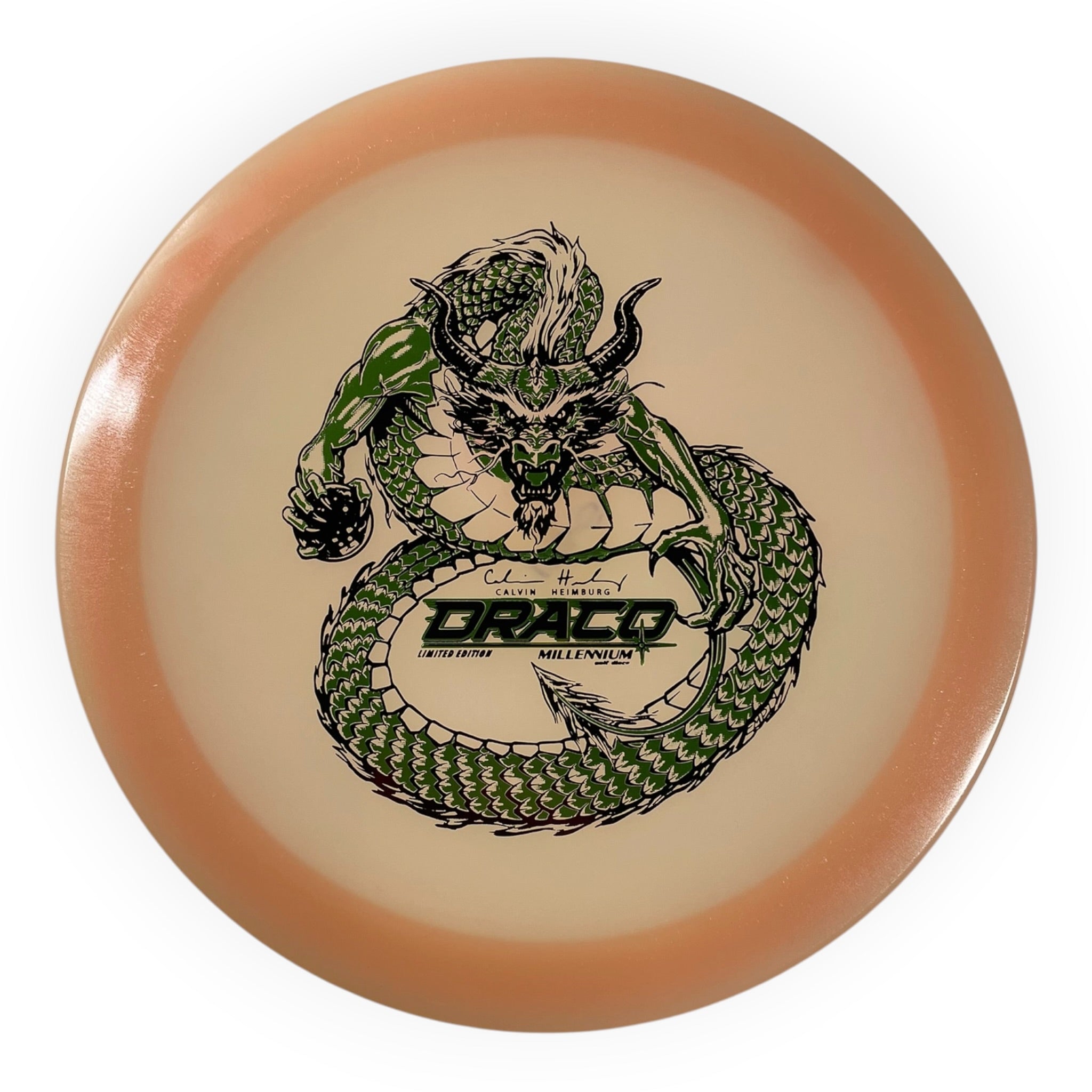 Millennium Golf Discs Draco | Quantum Proto Color Lunar | Orange/Green 174g (Calvin Heimburg) Disc Golf