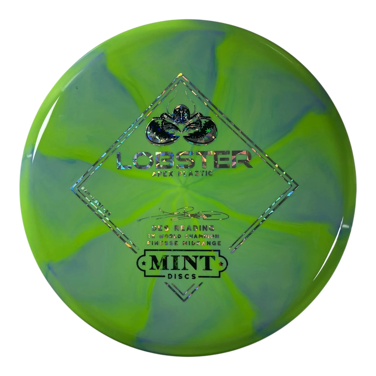 Mint Discs Lobster | Apex Swirl | Green/Black/SIlver Holo 175g Disc Golf