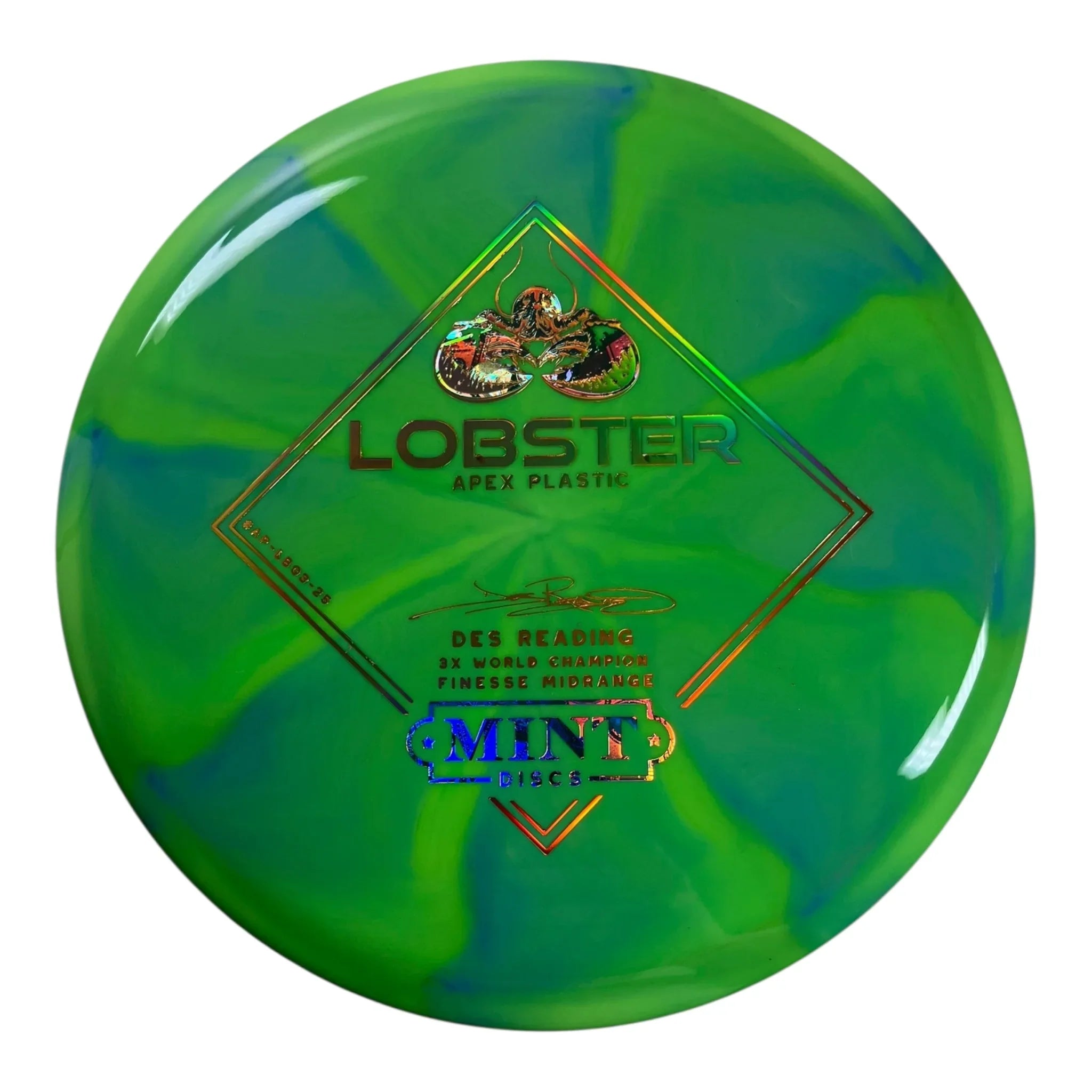 Mint Discs Lobster | Apex Swirl | Green/Gold/Money 178g Disc Golf
