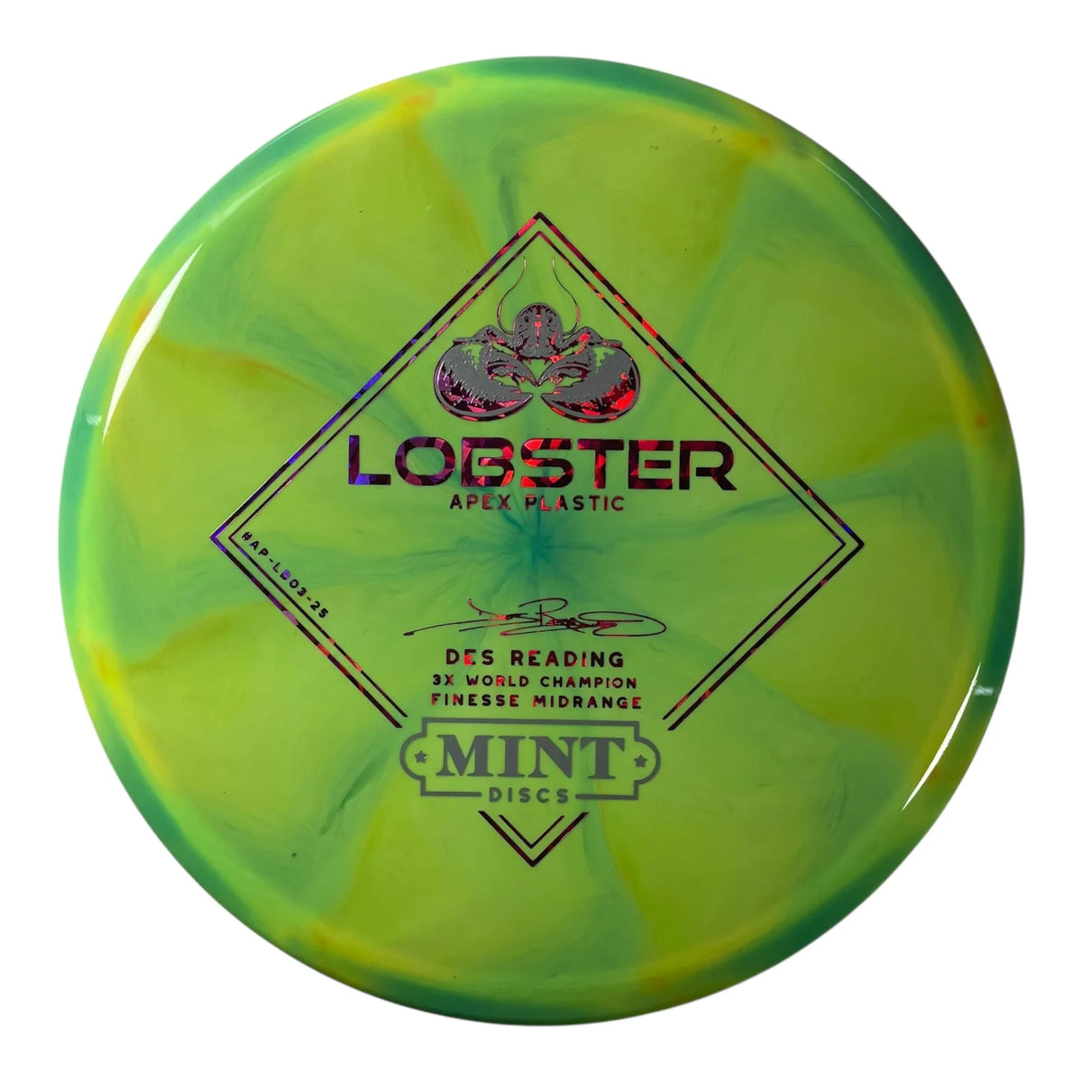 Mint Discs Lobster | Apex Swirl | Green/Silver/Pink 178g Disc Golf