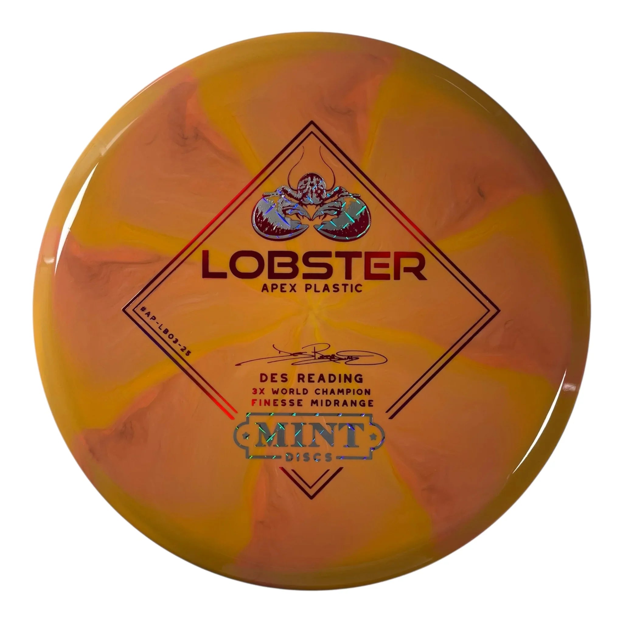Mint Discs Lobster | Apex Swirl | Orange/Metal/Red 174g Disc Golf