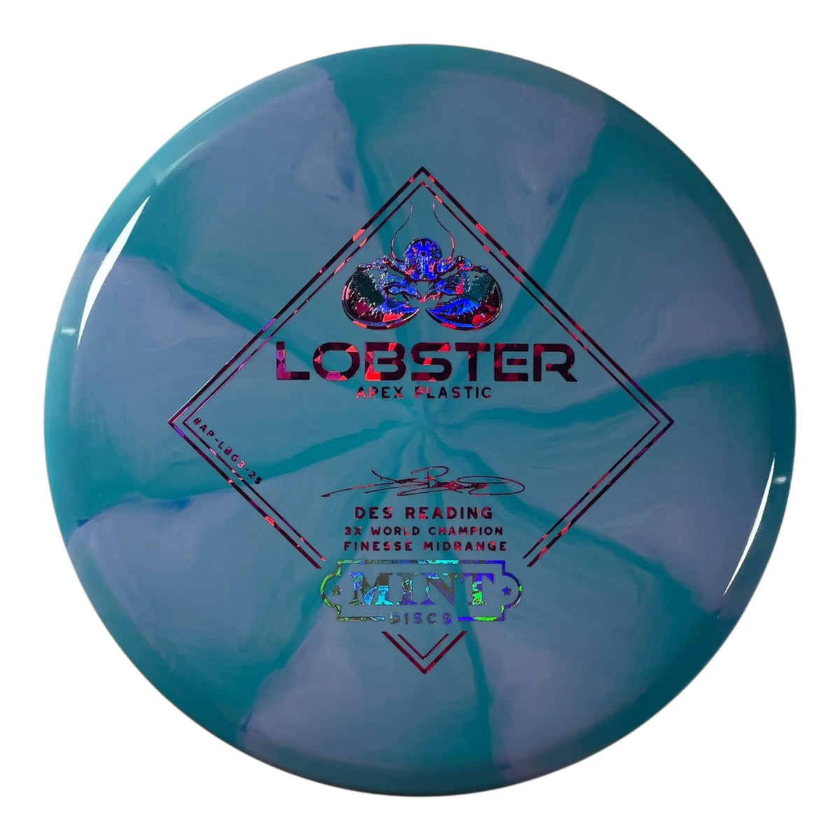 Mint Discs Lobster | Apex Swirl | Teal/Money/Pink 174g Disc Golf