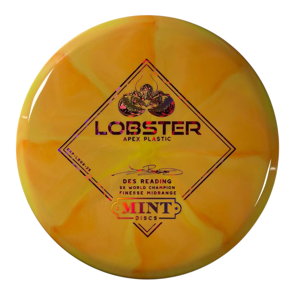 Mint Discs Lobster | Apex Swirl | Yellow/Gold/Pink 178g Disc Golf