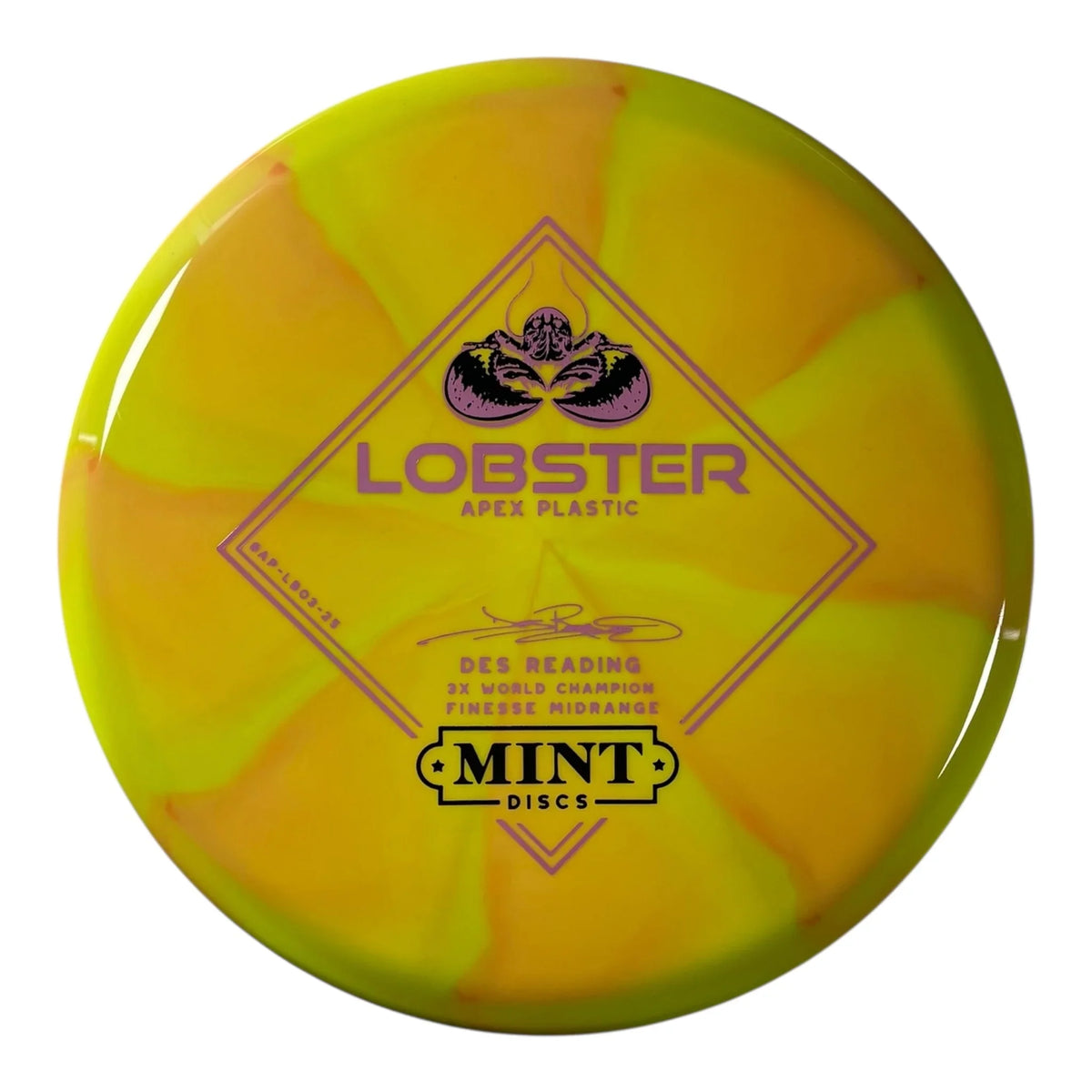 Mint Discs Lobster | Apex Swirl | Yellow/Navy/Pink 174g Disc Golf