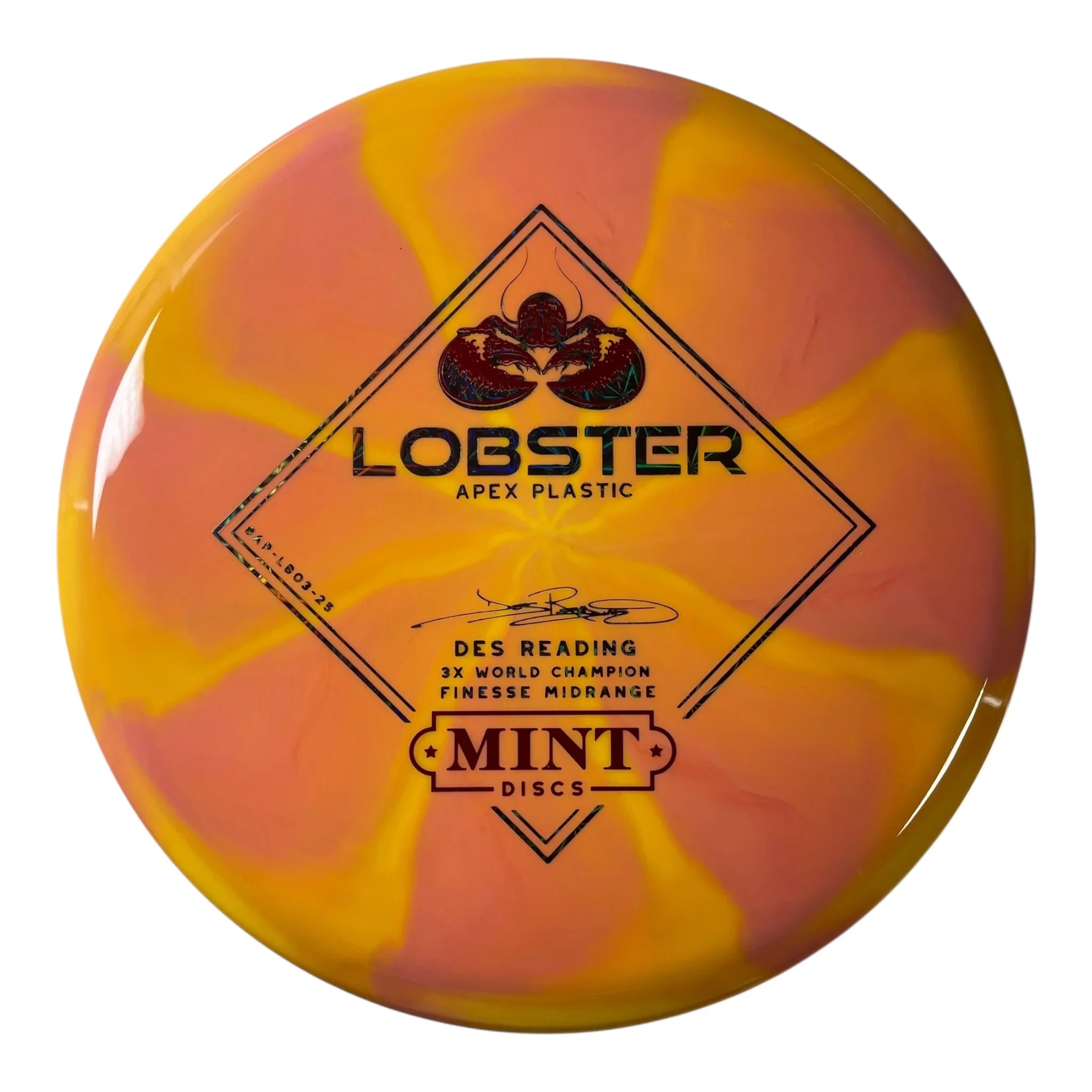 Mint Discs Lobster | Apex Swirl | Yellow/Red/Black Holo 174g Disc Golf
