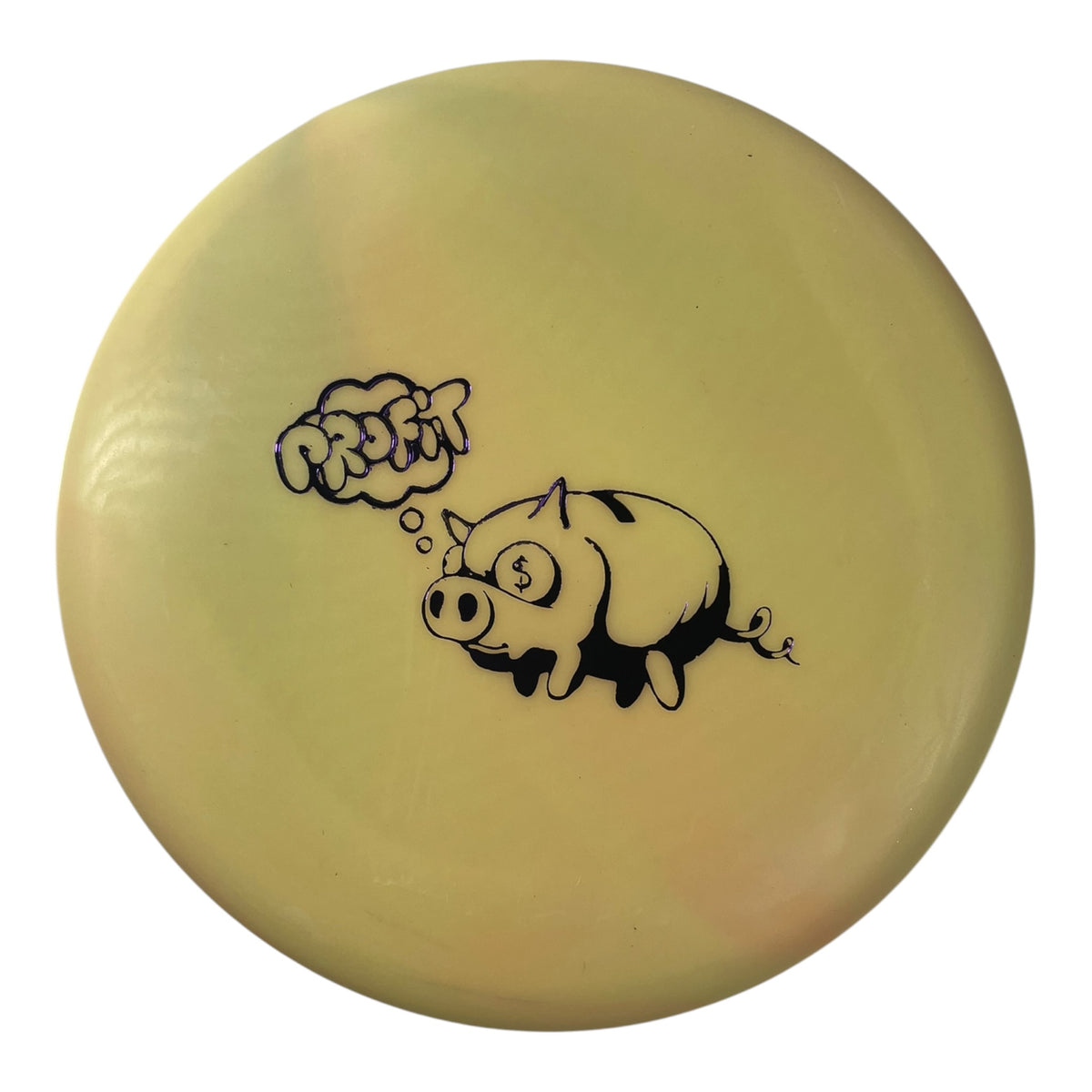 Mint Discs Mint Disc Mini Marker | Yellow/Purple (Profit Pig) Disc Golf