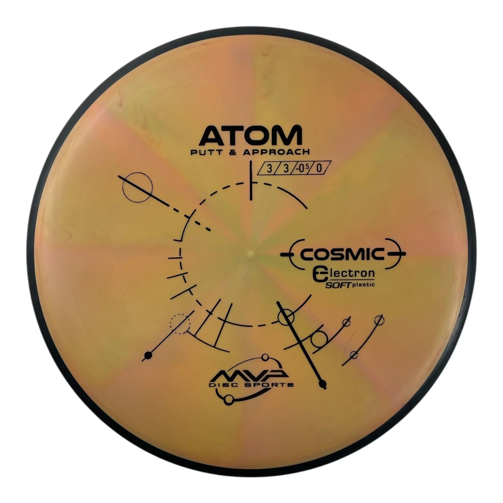 MVP Disc Sports Atom | Cosmic Electron Soft | Orange/Black 169g Disc Golf