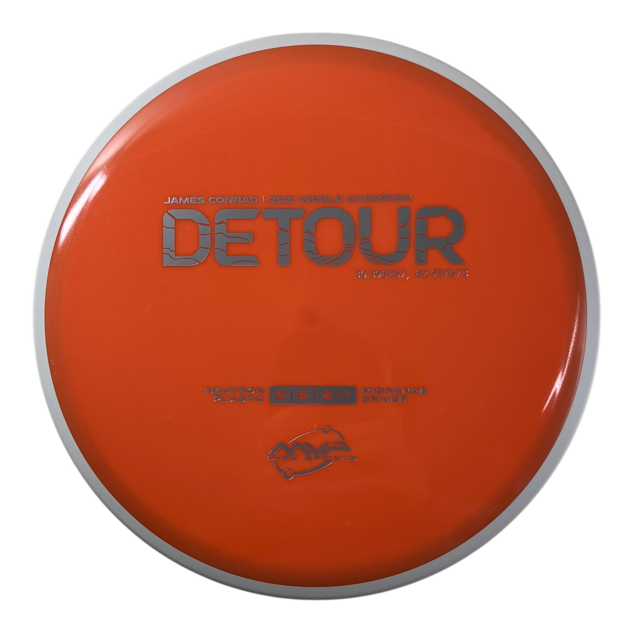MVP Disc Sports Detour | Neutron | Orange/White 172-173g (Project Lab Coat) Disc Golf