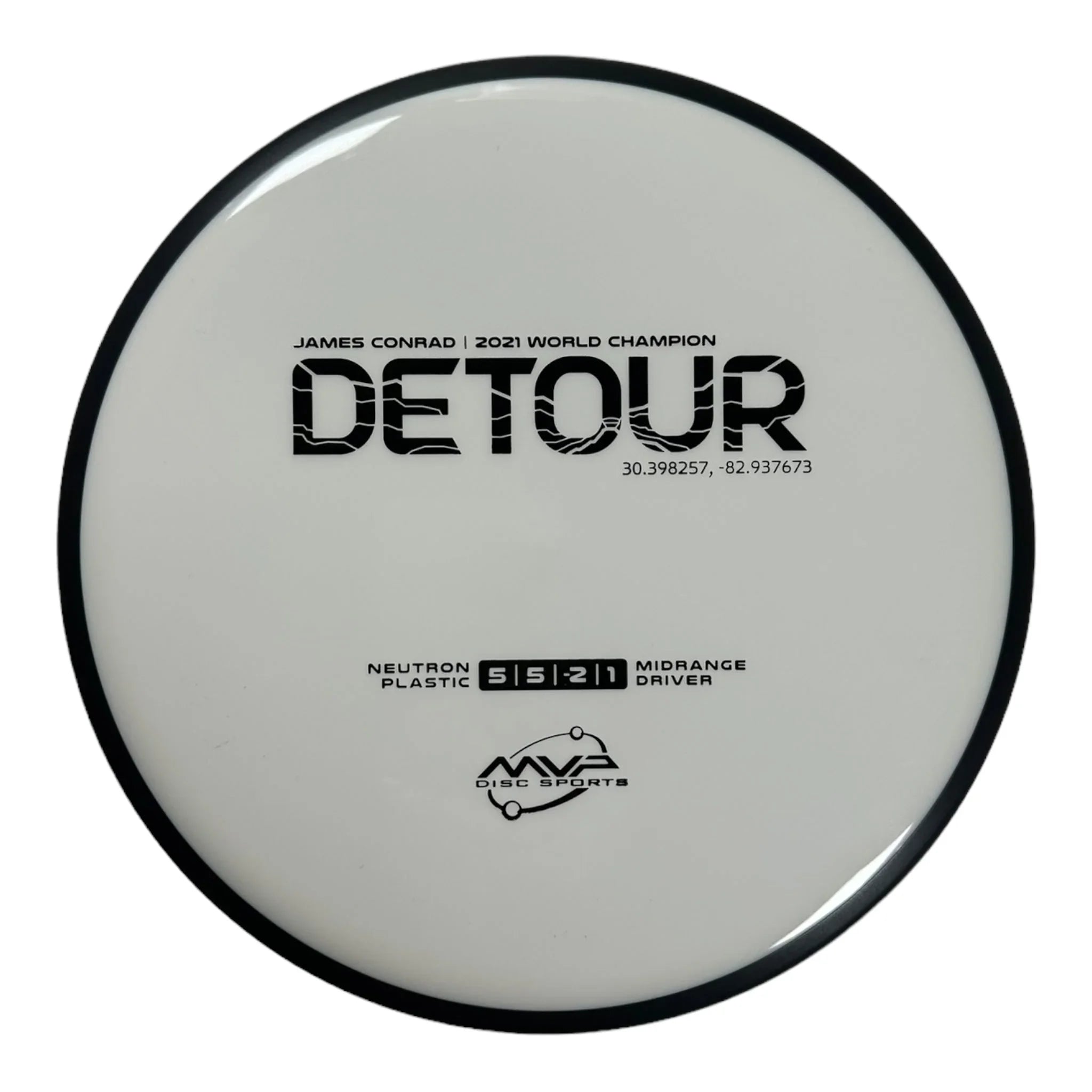 MVP Disc Sports Detour | Neutron | White/Black 168g (James Conrad) Disc Golf