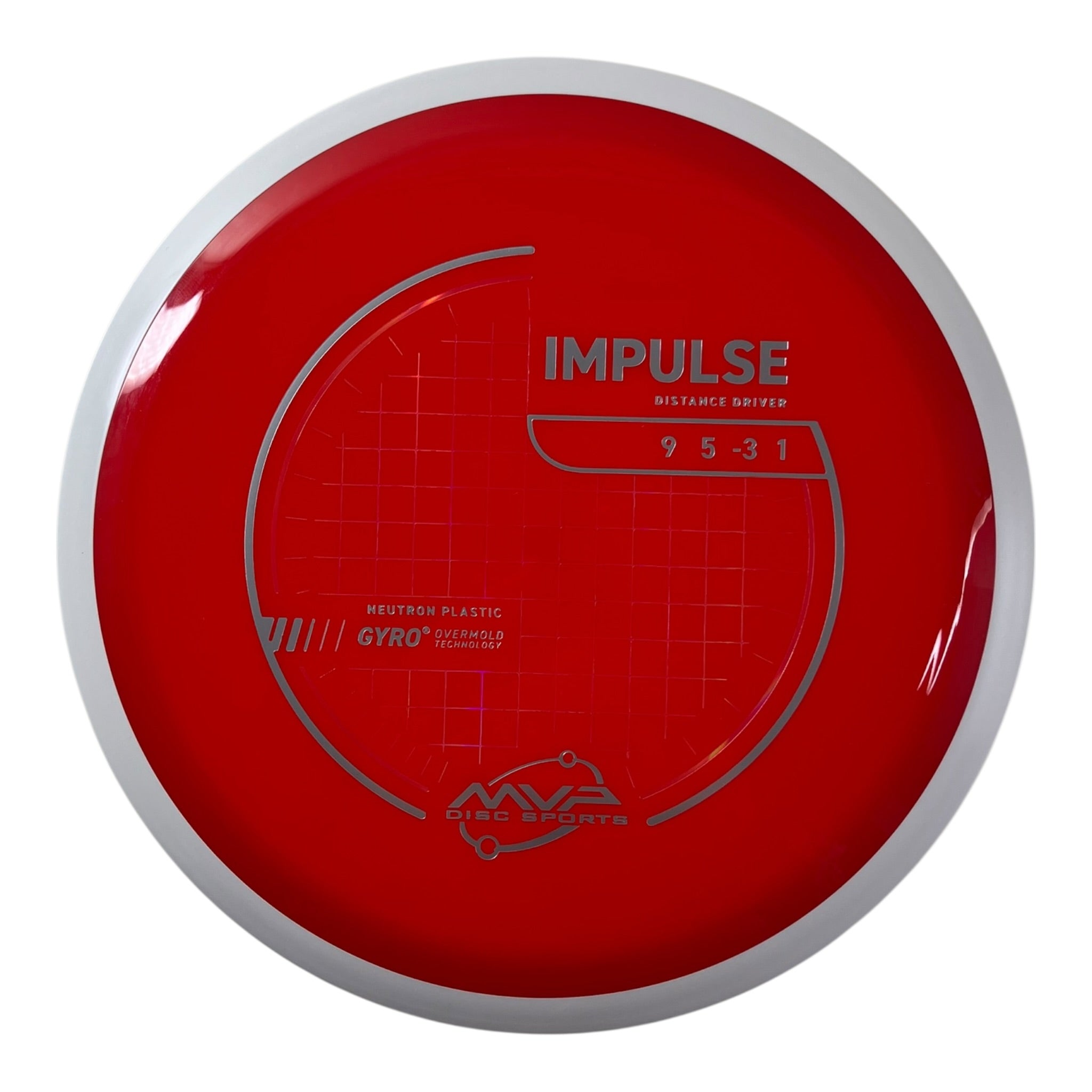 MVP Disc Sports Impulse | Neutron | Red/White 164-168g (Project Lab Coat) Disc Golf