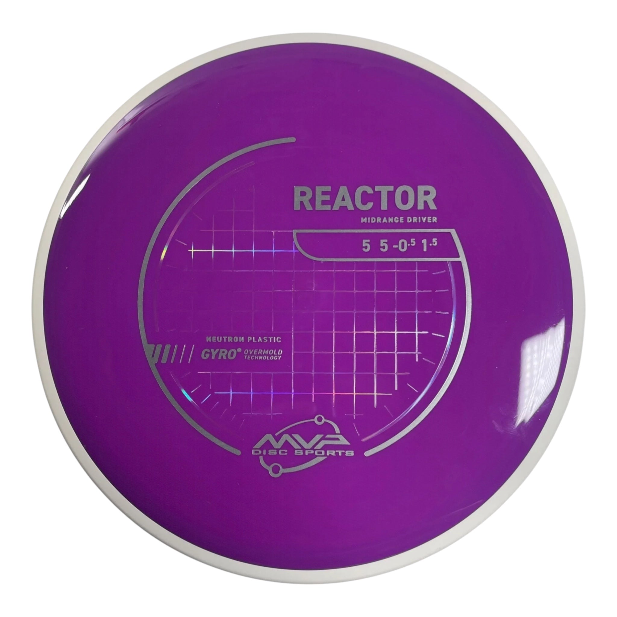 MVP Disc Sports Reactor | Neutron | Purple/White 169-176g (Project Lab Coat) Disc Golf