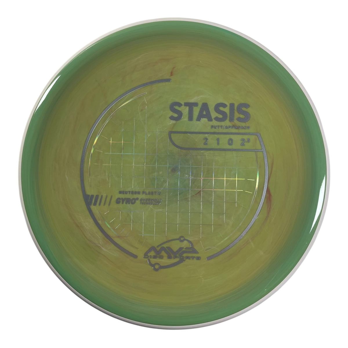 MVP Disc Sports Stasis | Neutron | Green/White 174g (Project Lab Coat) Disc Golf