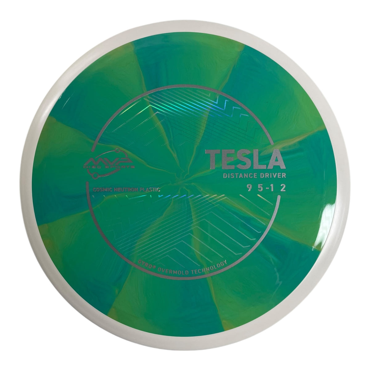 MVP Disc Sports Tesla | Cosmic Neutron | Green/White 163-174g (Project Lab Coat) Disc Golf