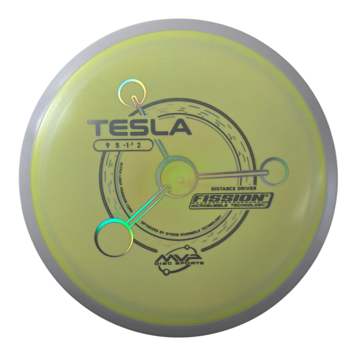 MVP Disc Sports Tesla | Fission | Yellow/White 152-163g (Project Lab Coat) Disc Golf