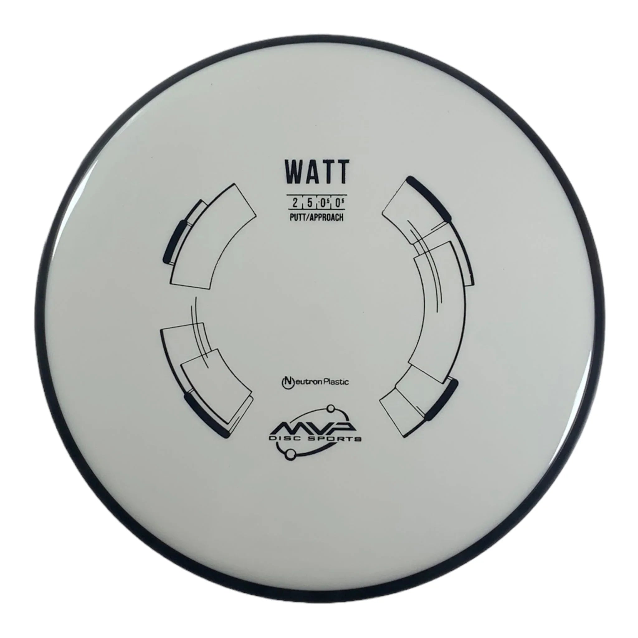 MVP Disc Sports Watt | Neutron | White/Black 166g Disc Golf