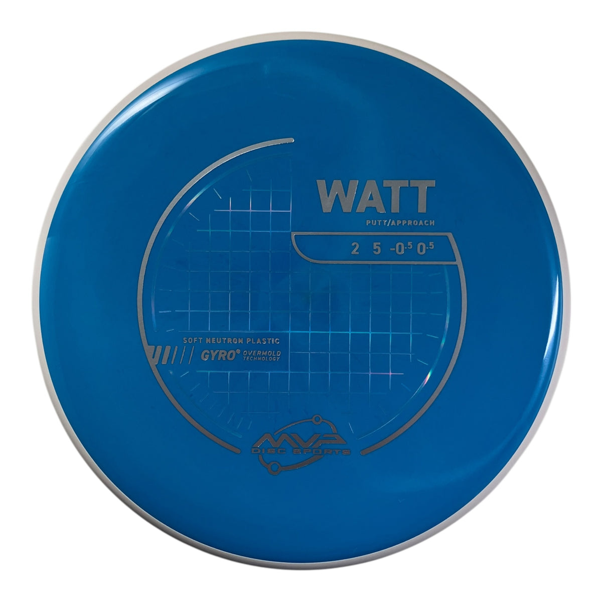 MVP Disc Sports Watt | Neutron Soft | Blue/White 173g (Project Lab Coat) Disc Golf
