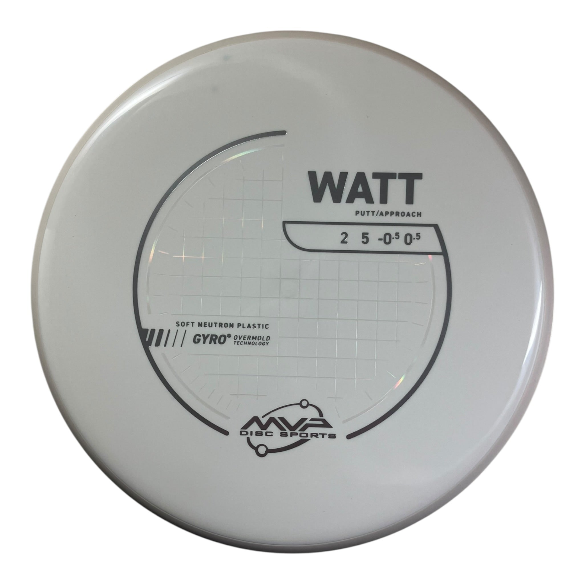 MVP Disc Sports Watt | Neutron Soft | White/White 167-174g (Project Lab Coat) Disc Golf
