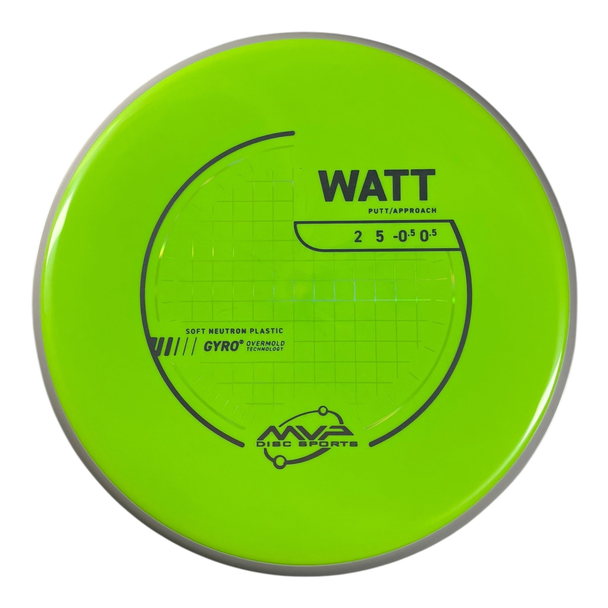 MVP Disc Sports Watt | Neutron Soft | Yellow/White 168-174g (Project Lab Coat) Disc Golf