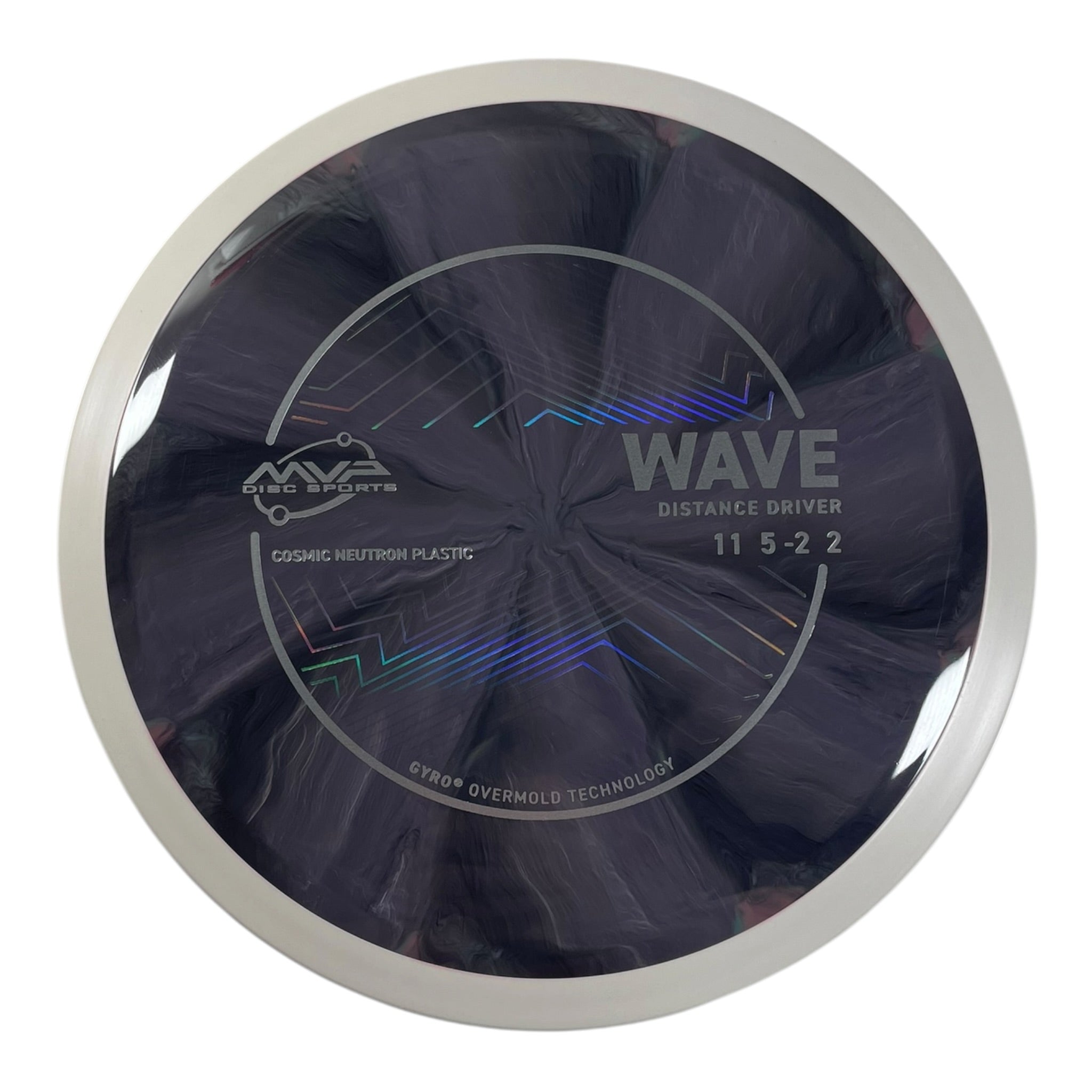 MVP Disc Sports Wave | Cosmic Neutron | Purple/Black 168g (Project Lab Coat) Disc Golf