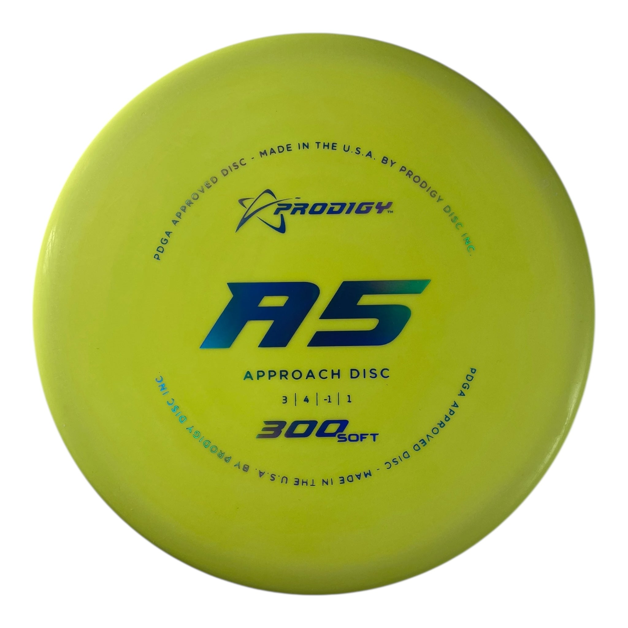 Prodigy Disc A5 | 300 Soft | Yellow/Blue 170g Disc Golf